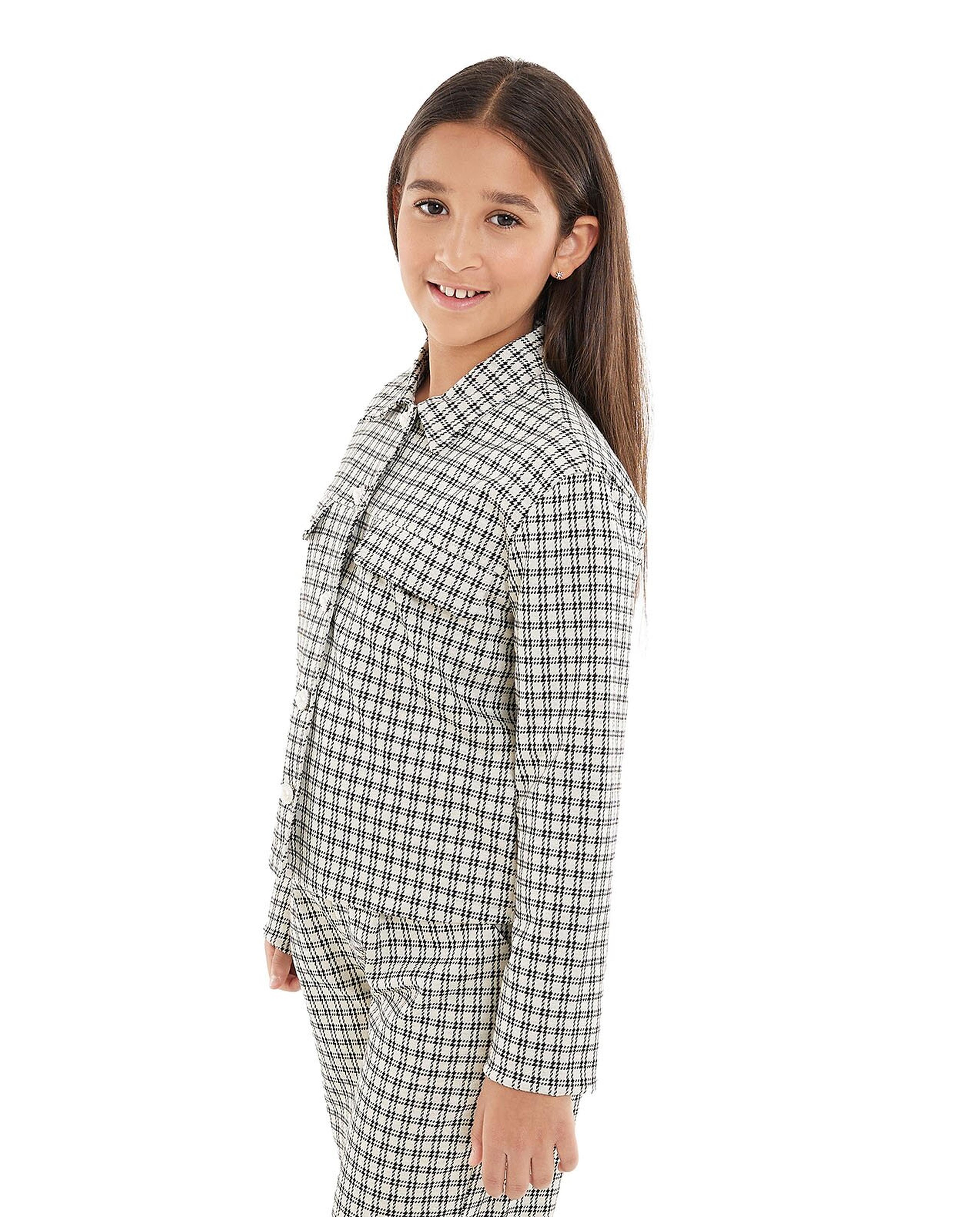 Patterned Jacket with Button Closure