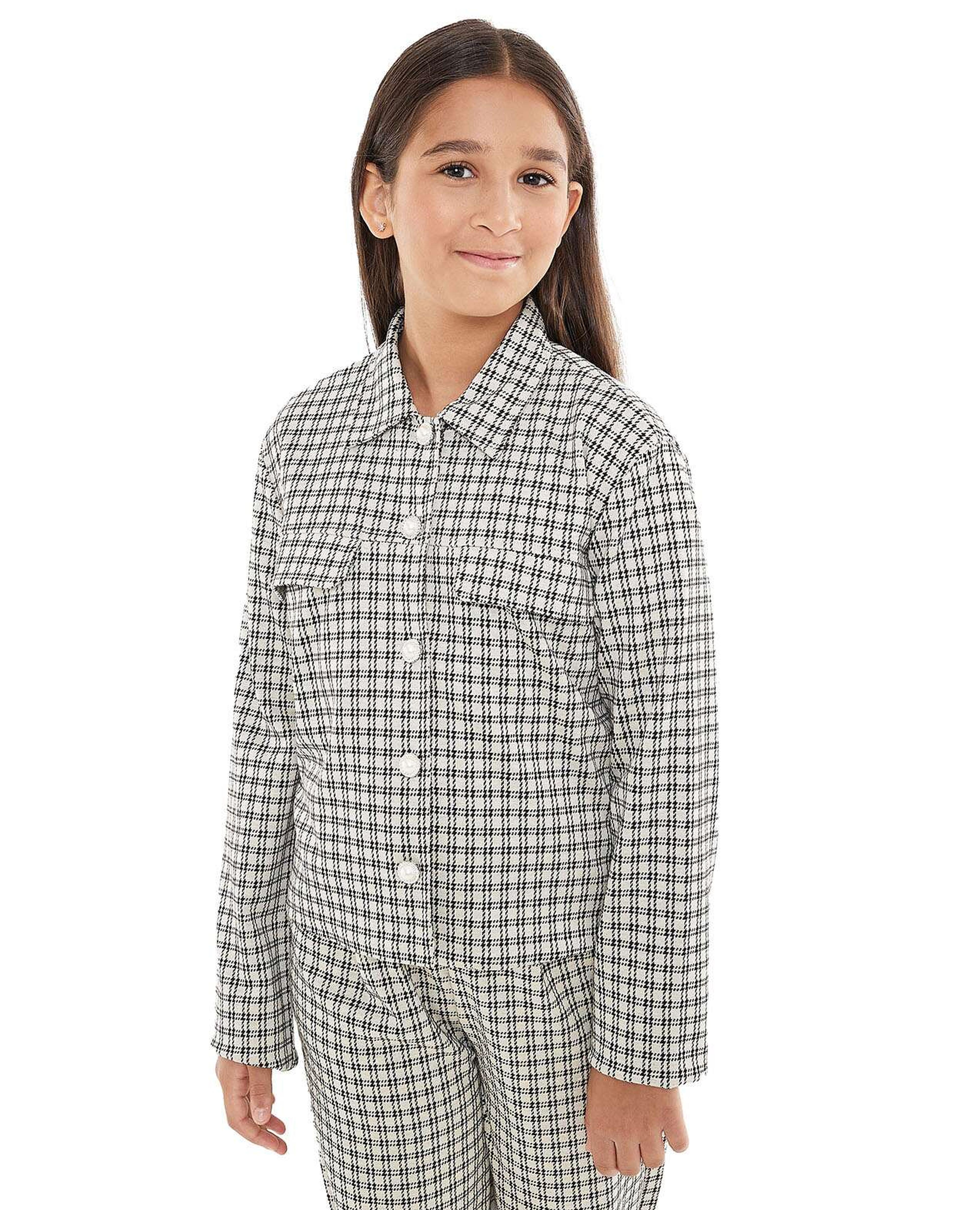 Patterned Jacket with Button Closure