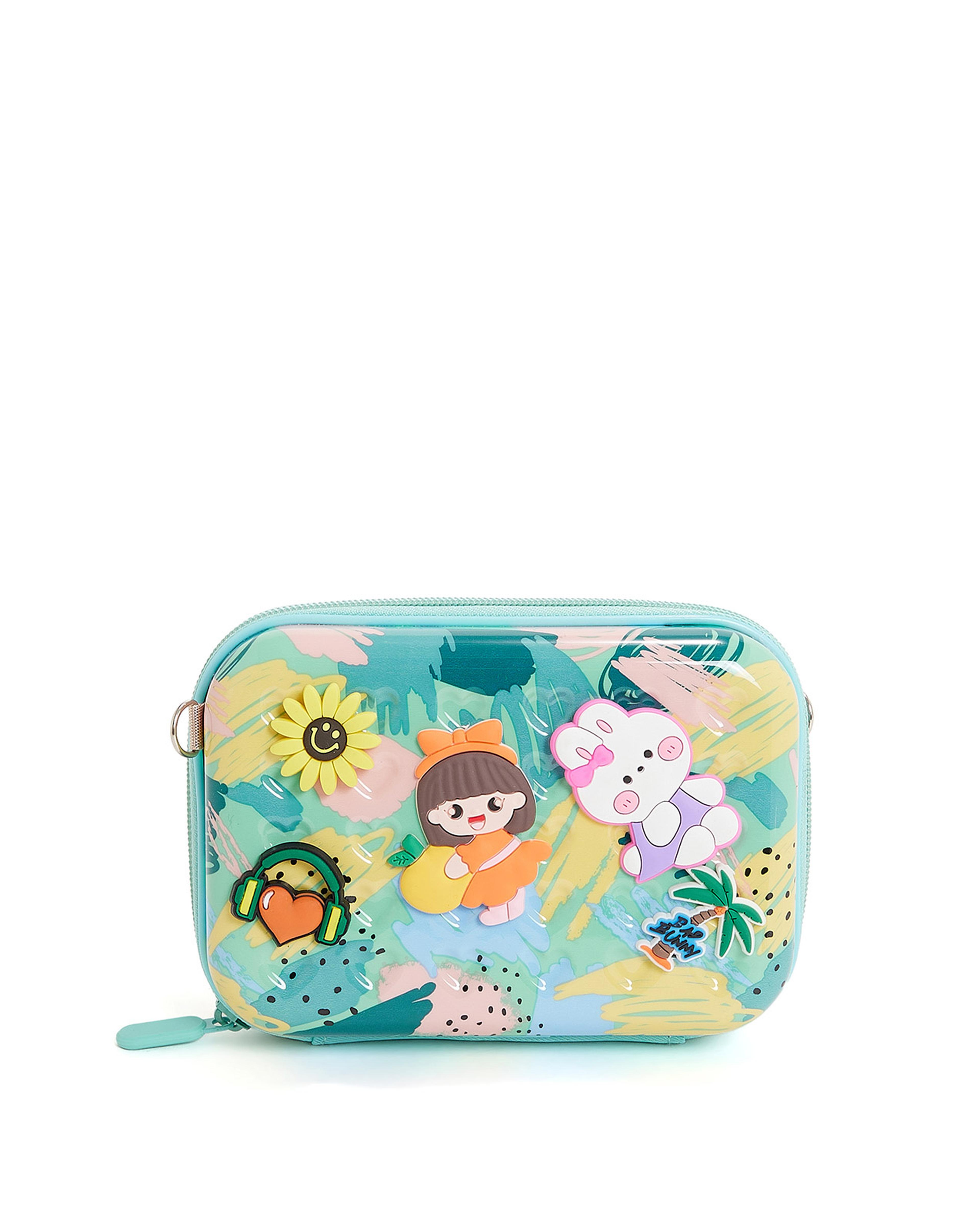 حقيبة منقوشة بسحاب وطبعة