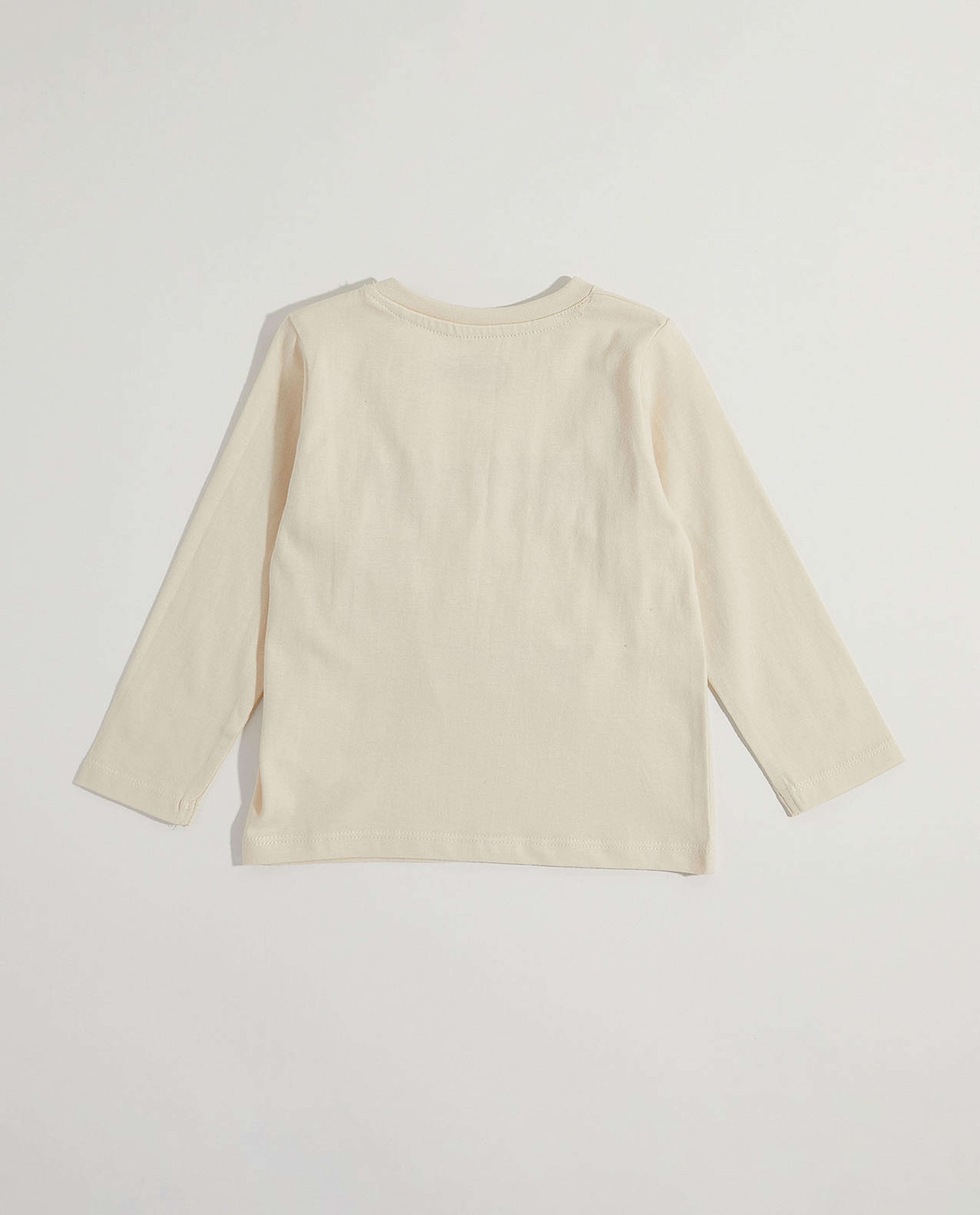 Graphic Print T-Shirt with Crew Neck and Long Sleeves