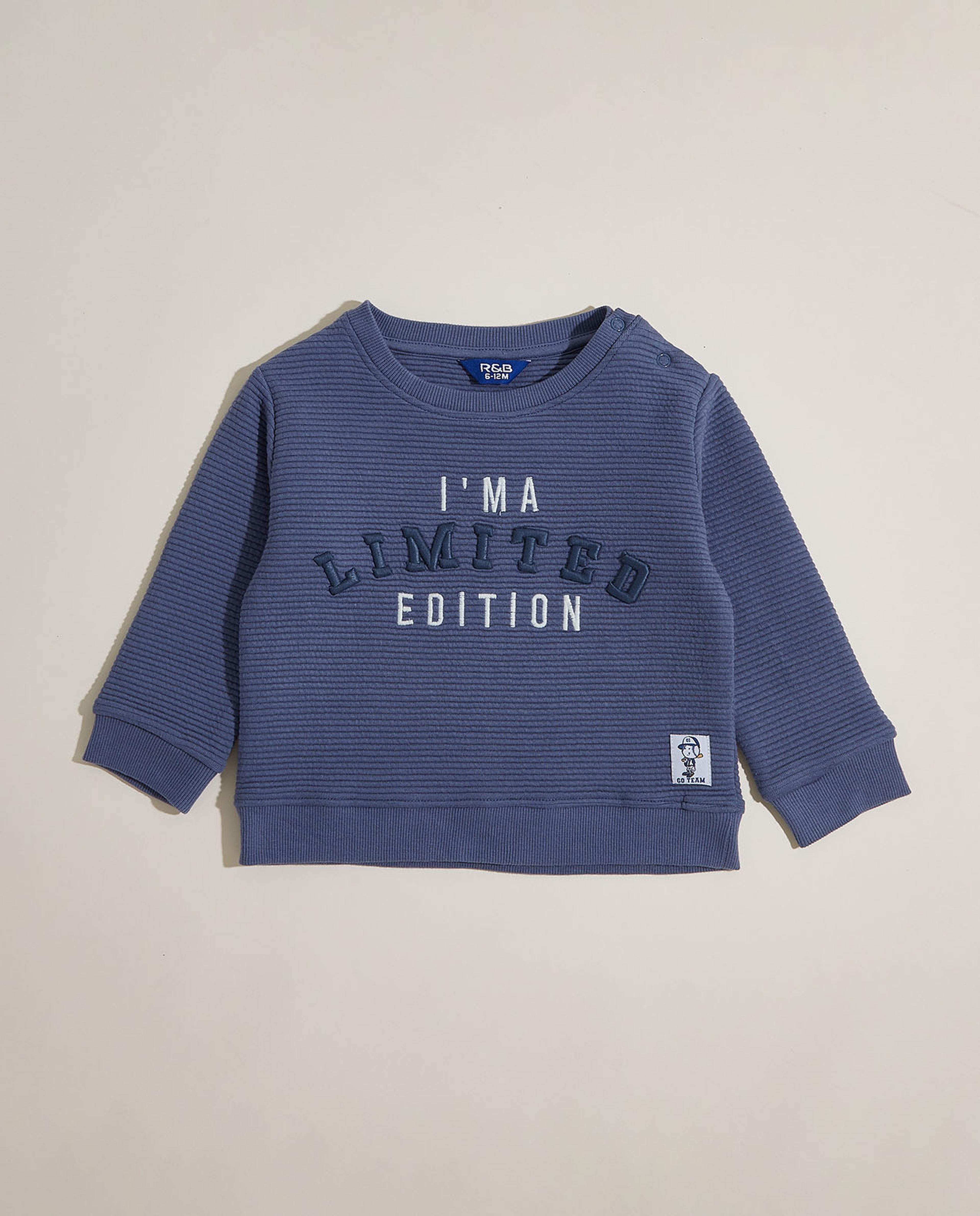 Embroidered Sweatshirt with Crew Neck and Long Sleeves