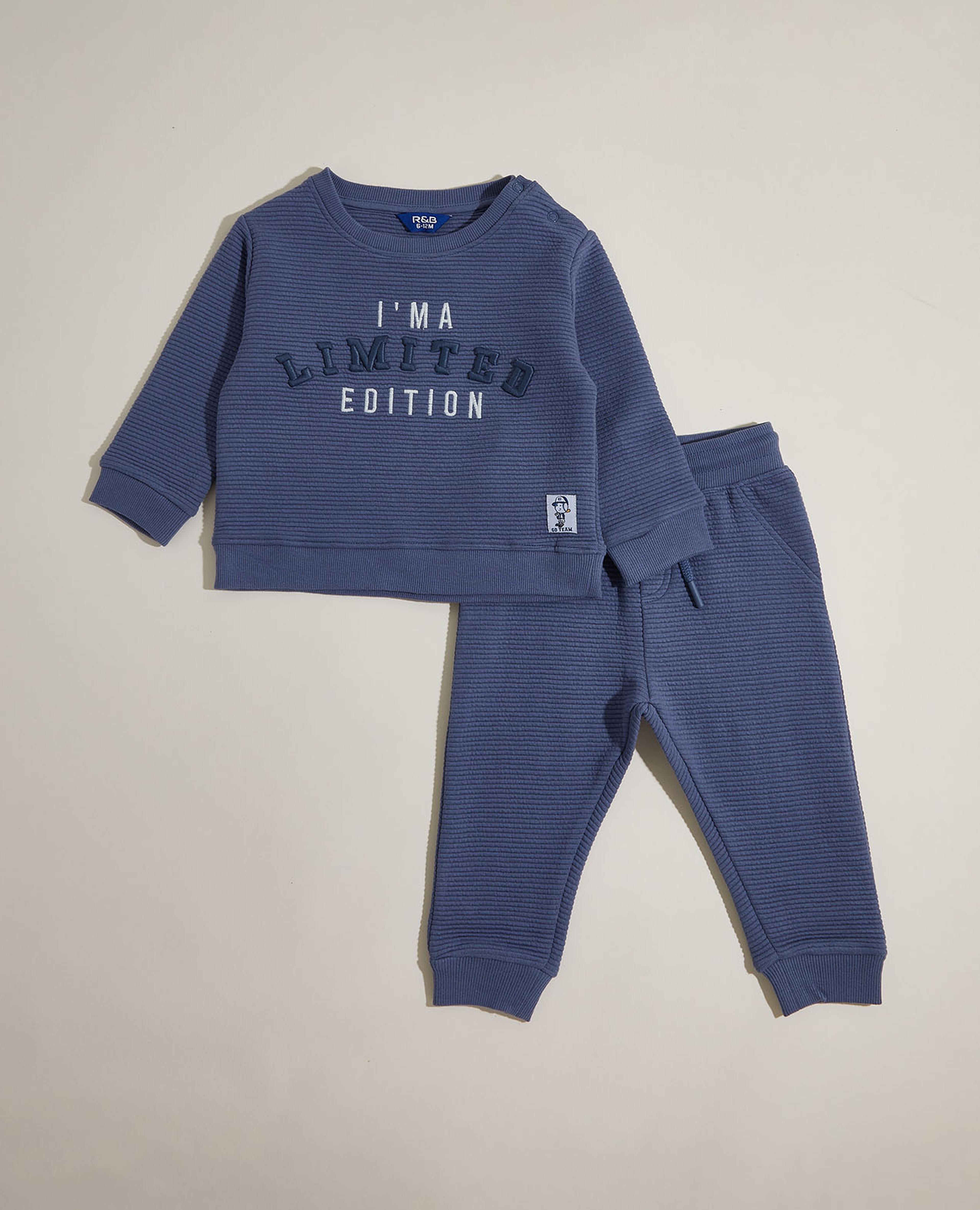 Embroidered Sweatshirt with Crew Neck and Long Sleeves