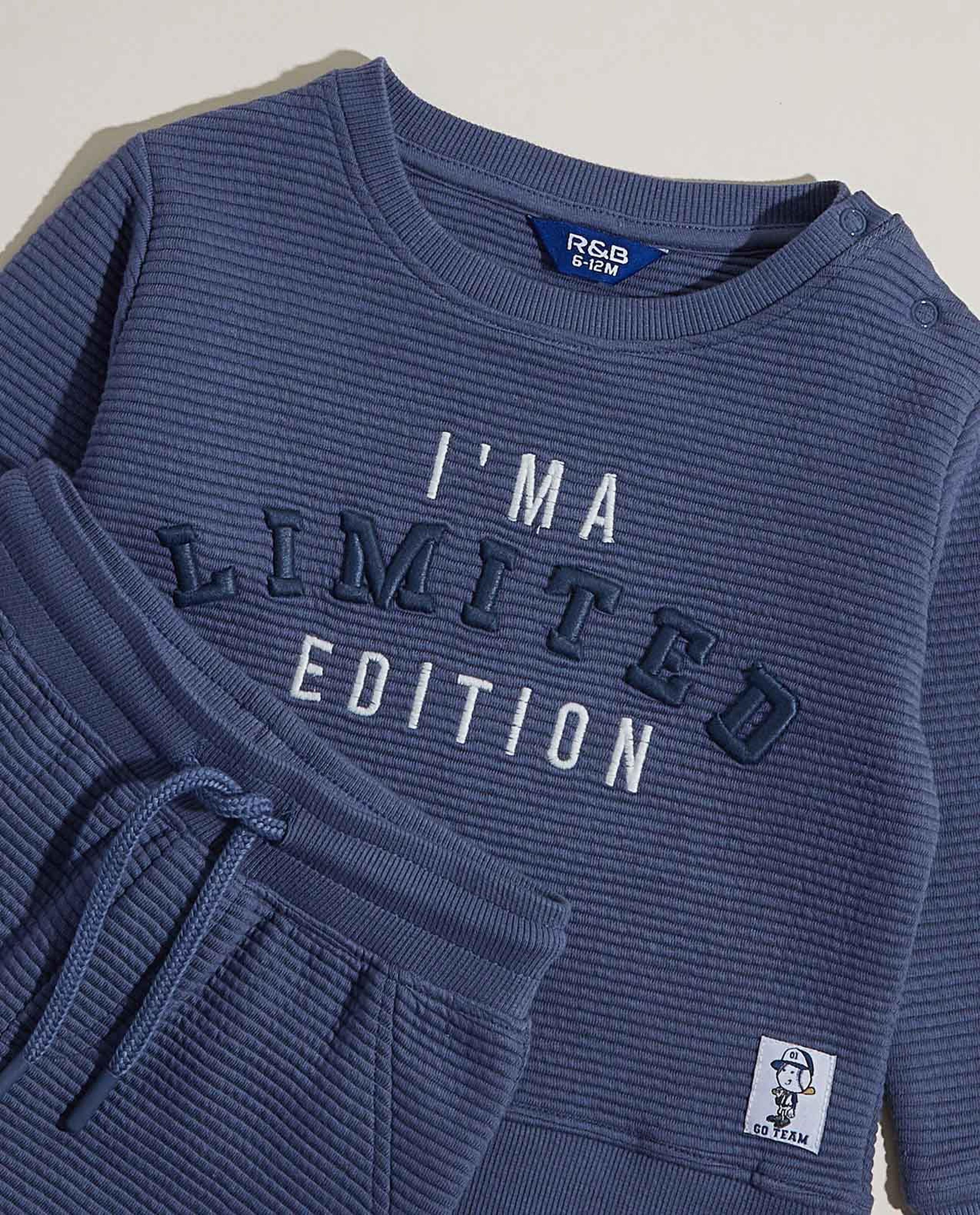 Embroidered Sweatshirt with Crew Neck and Long Sleeves