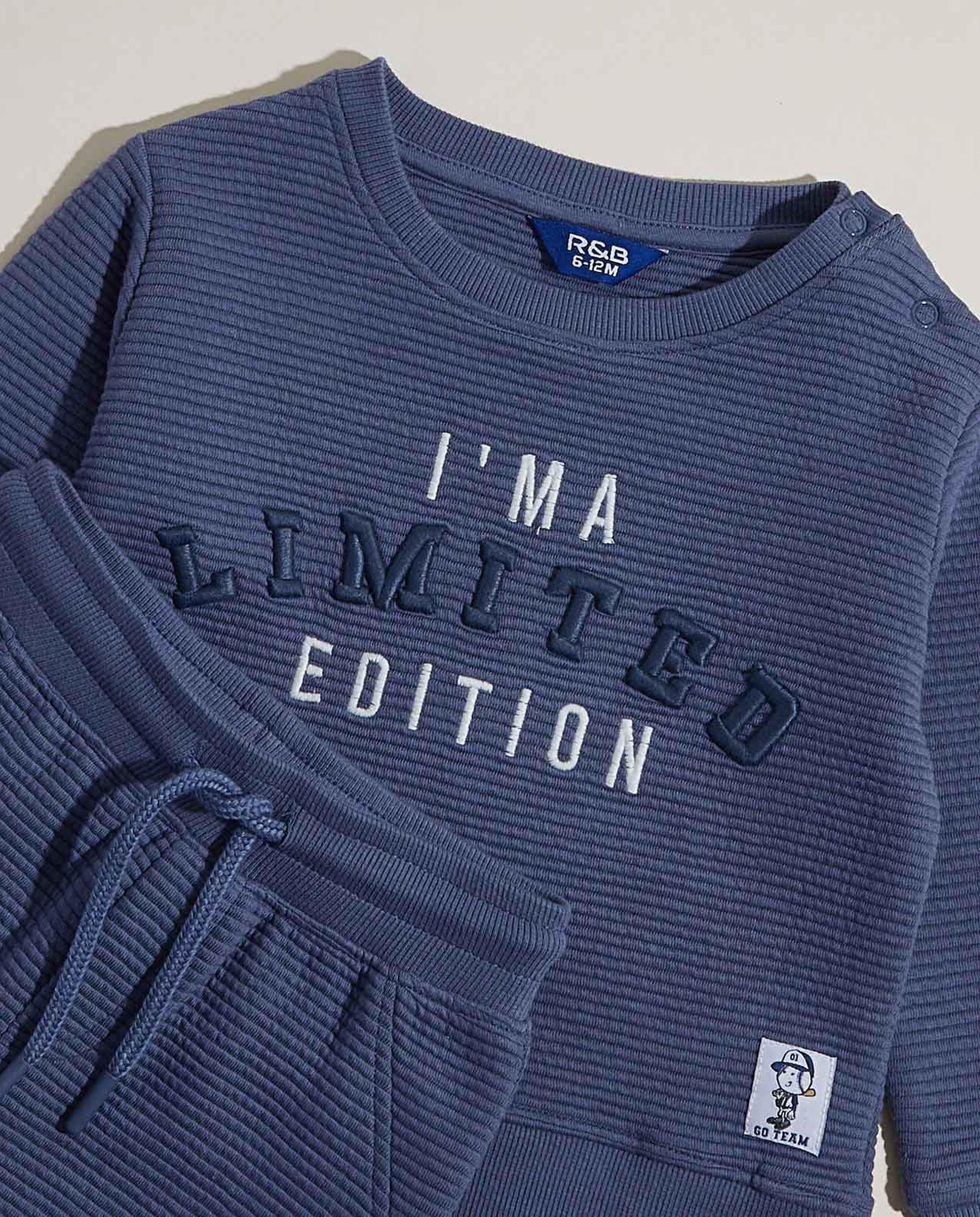 Embroidered Sweatshirt with Crew Neck and Long Sleeves