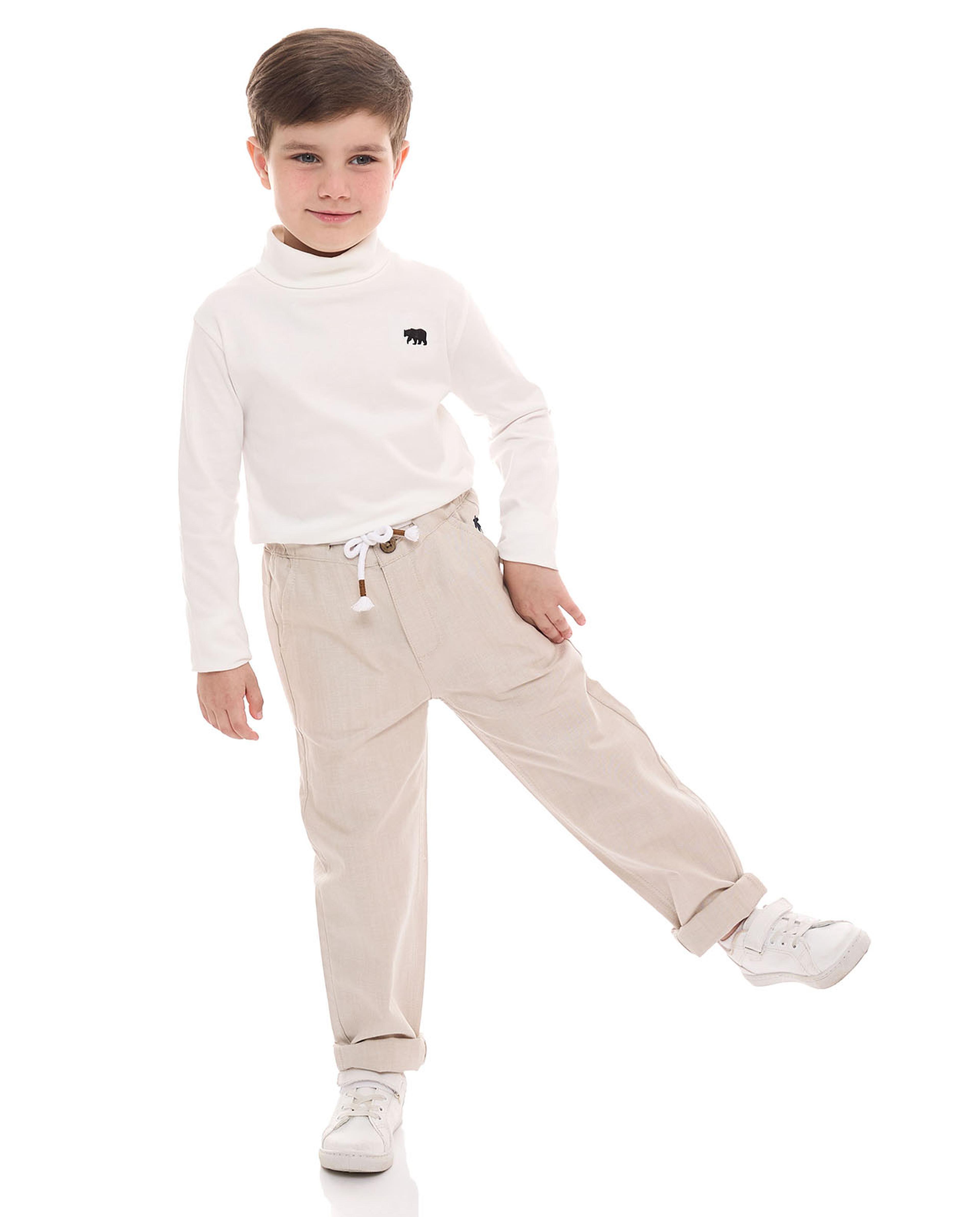 Embroidery Detail Sweater with Turtleneck and Long Sleeves