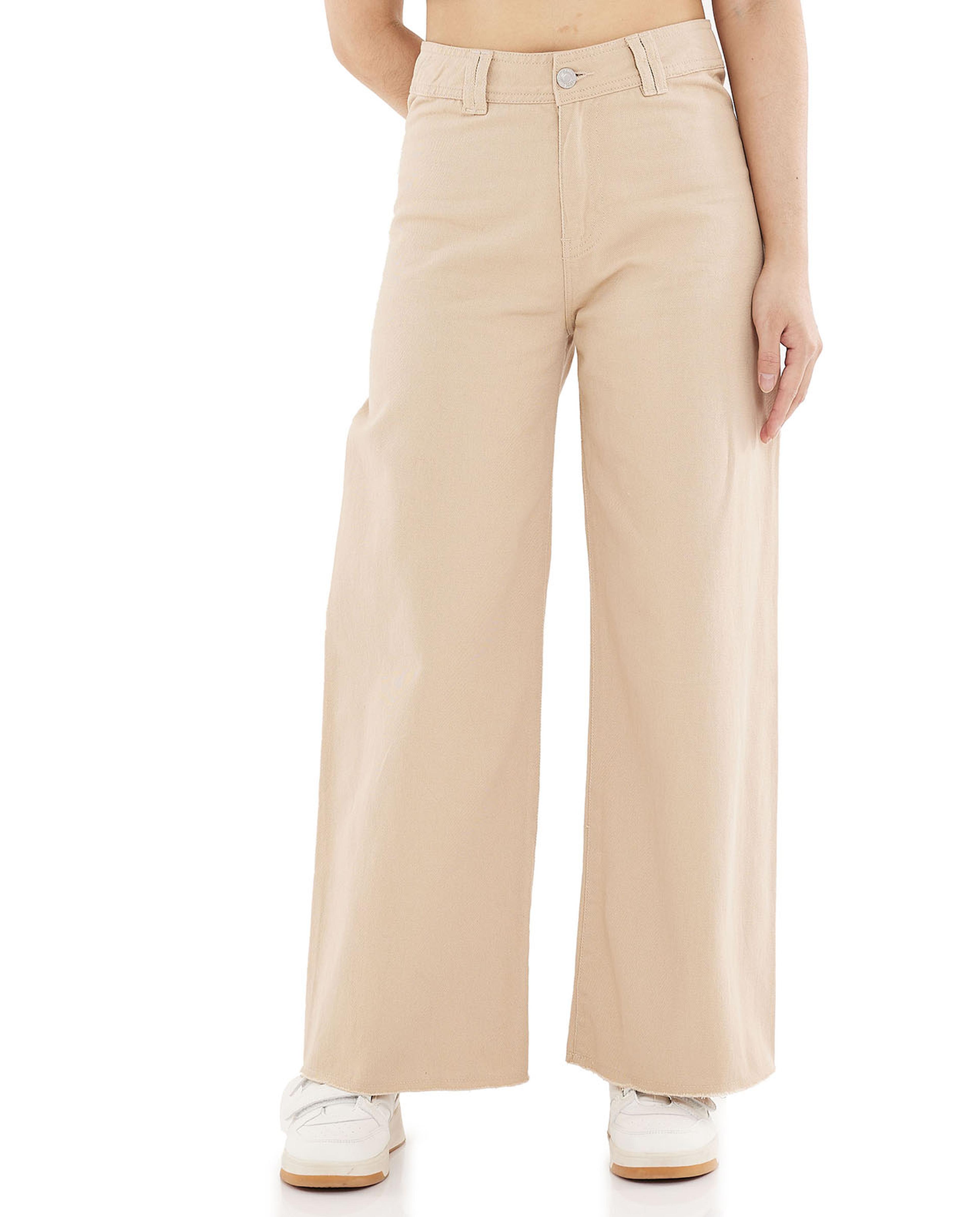 بنطال جينز سادة واسع