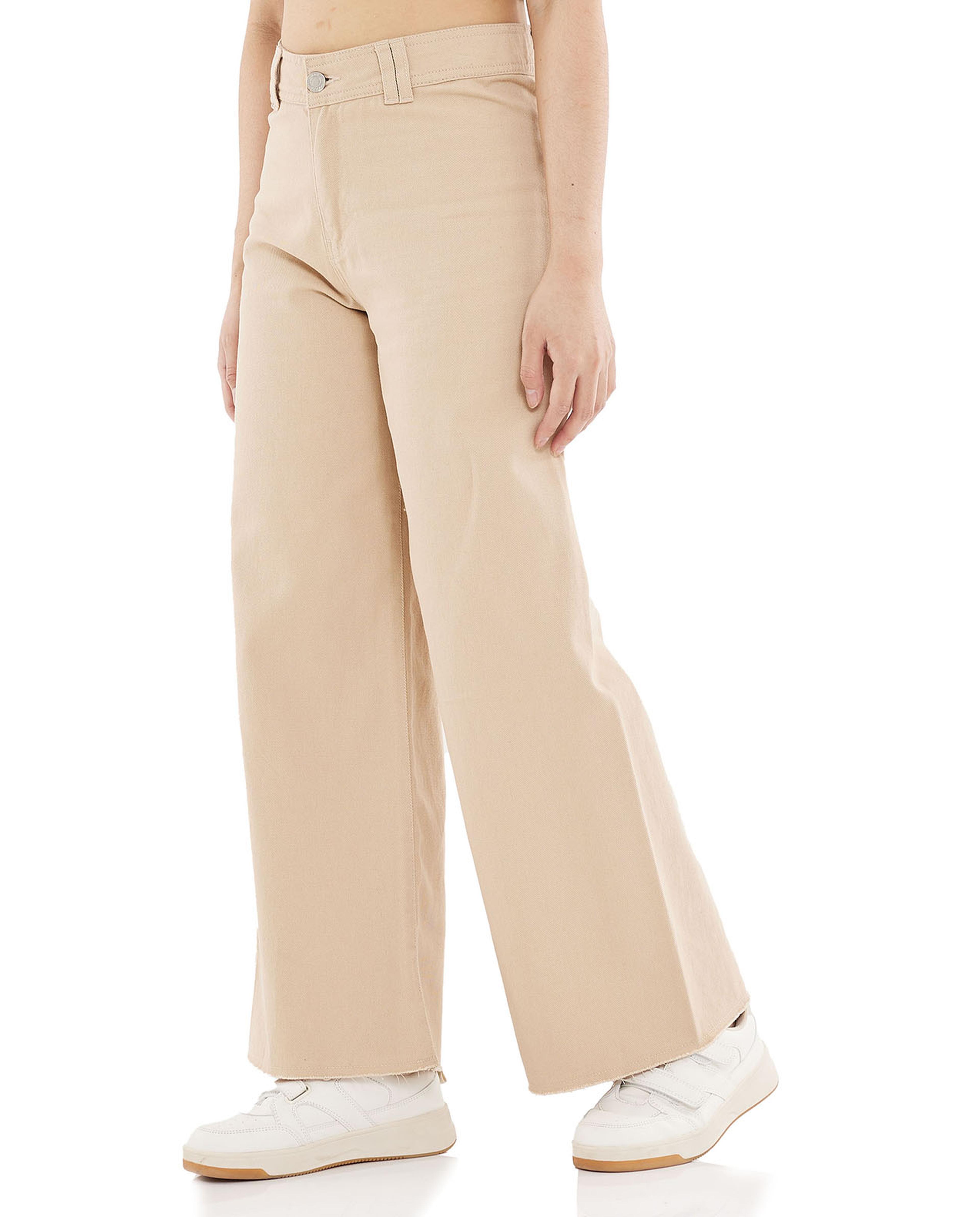 بنطال جينز سادة واسع