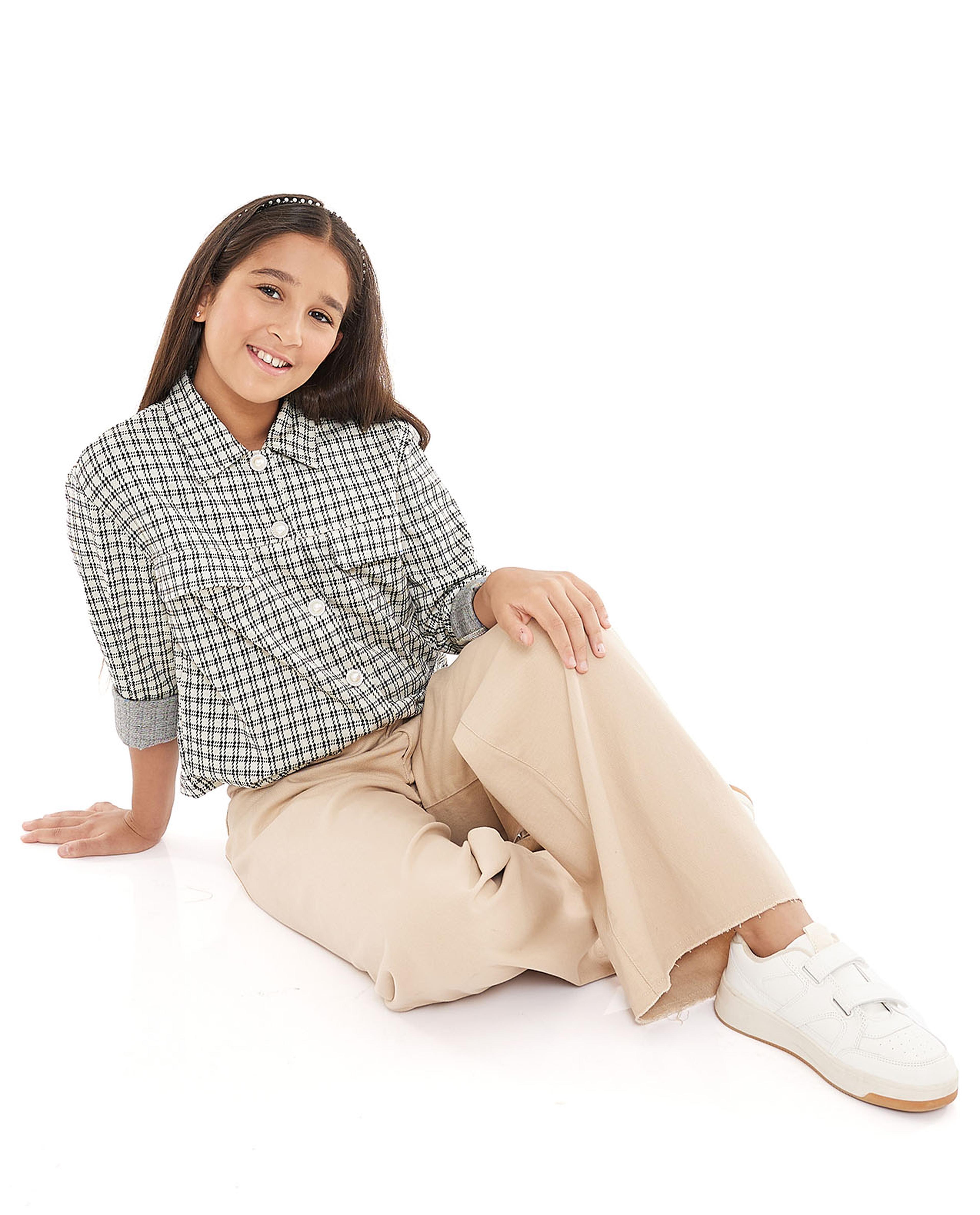 بنطال جينز سادة واسع