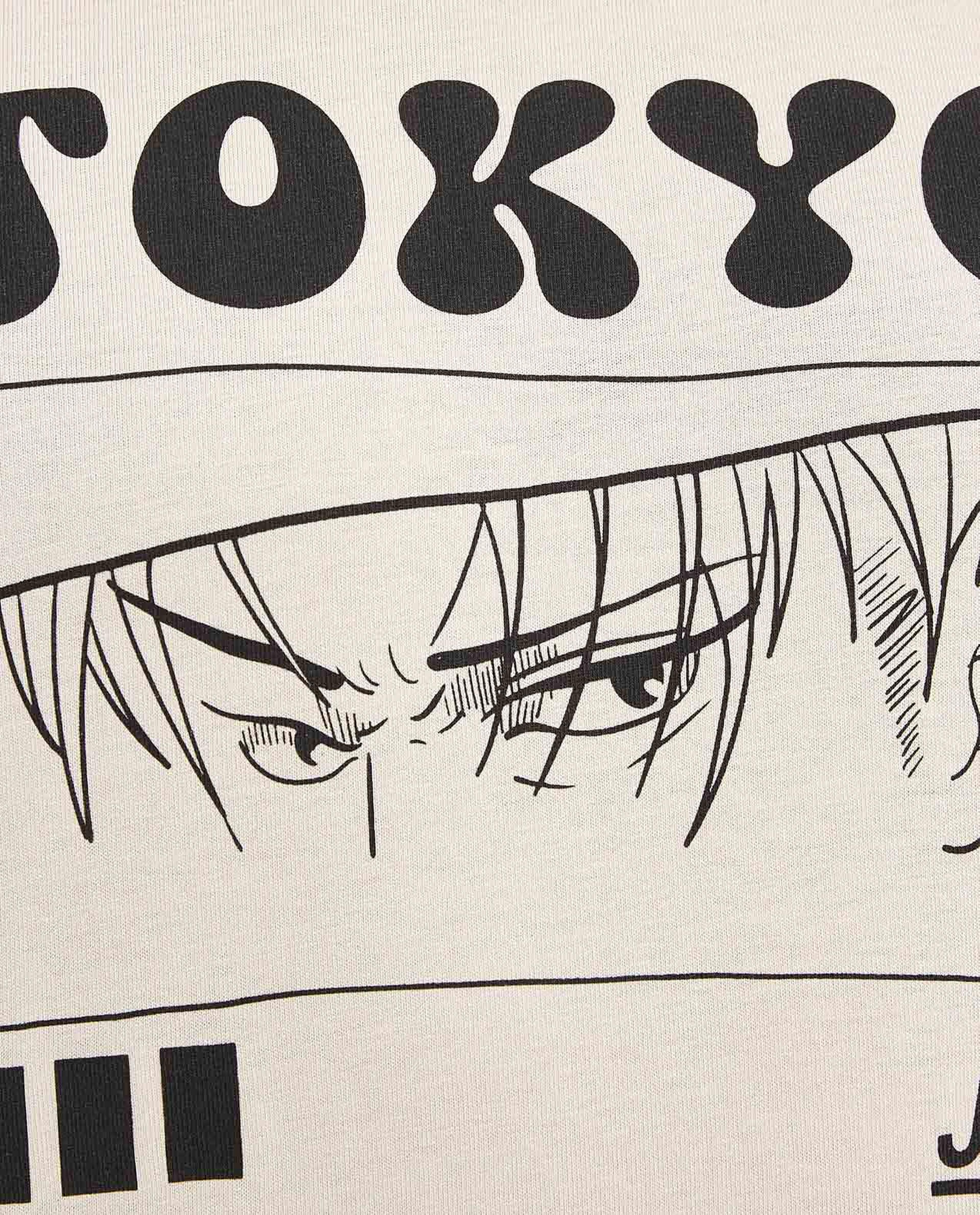 تيشيرت برقبة مستديرة وأكمام قصيرة وطبعة