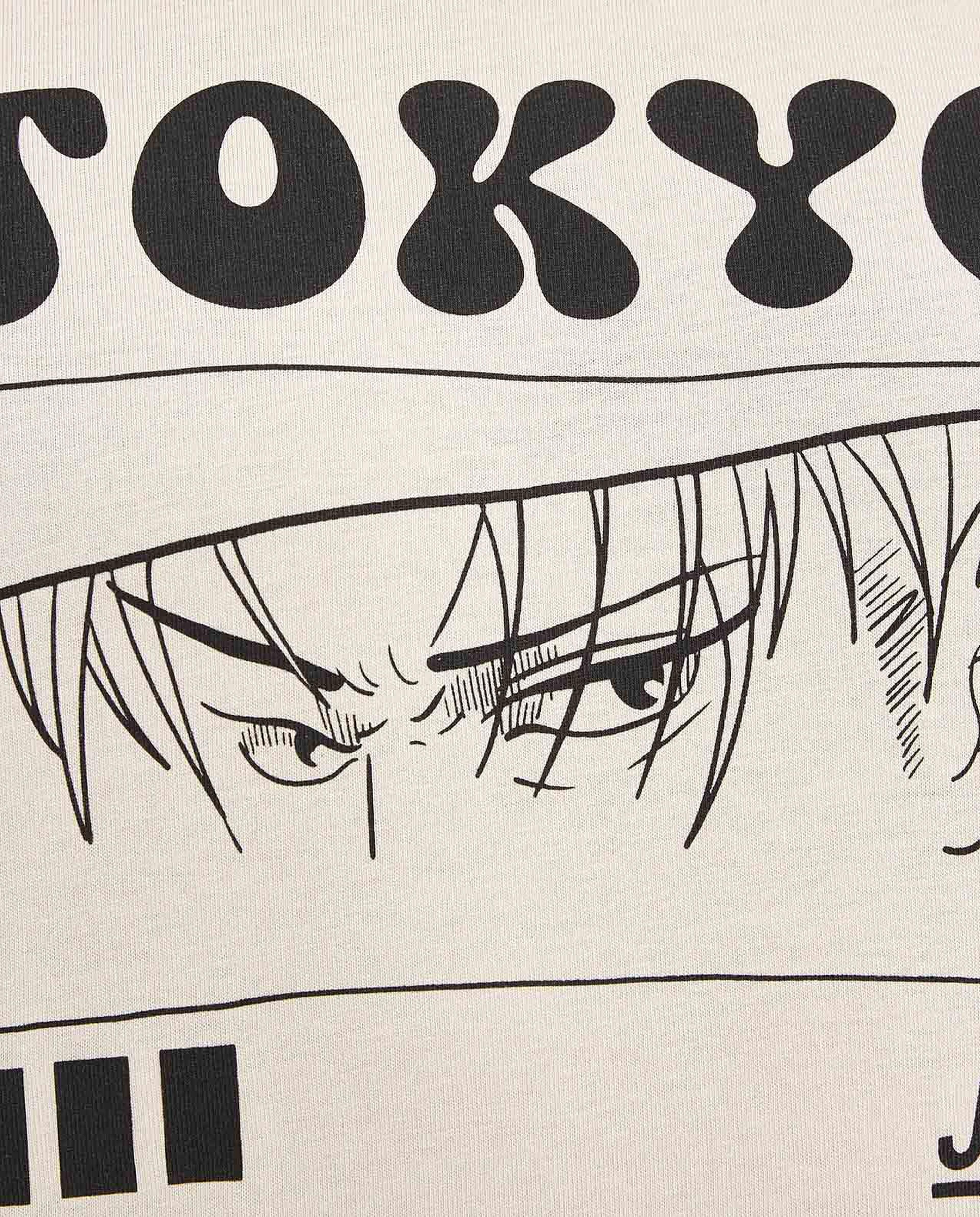 تيشيرت برقبة مستديرة وأكمام قصيرة وطبعة