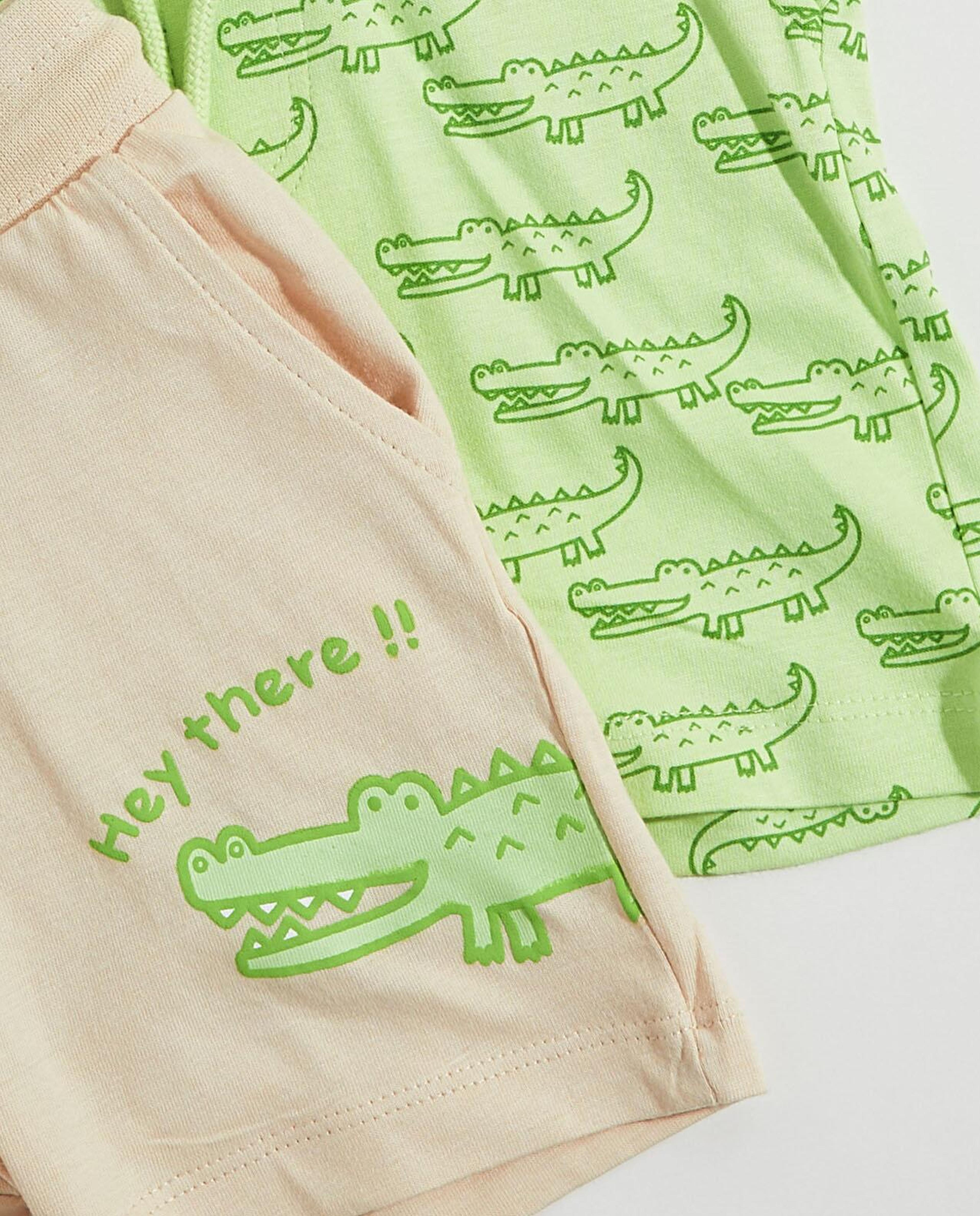 شورت برباط على الخصر - قطعتين