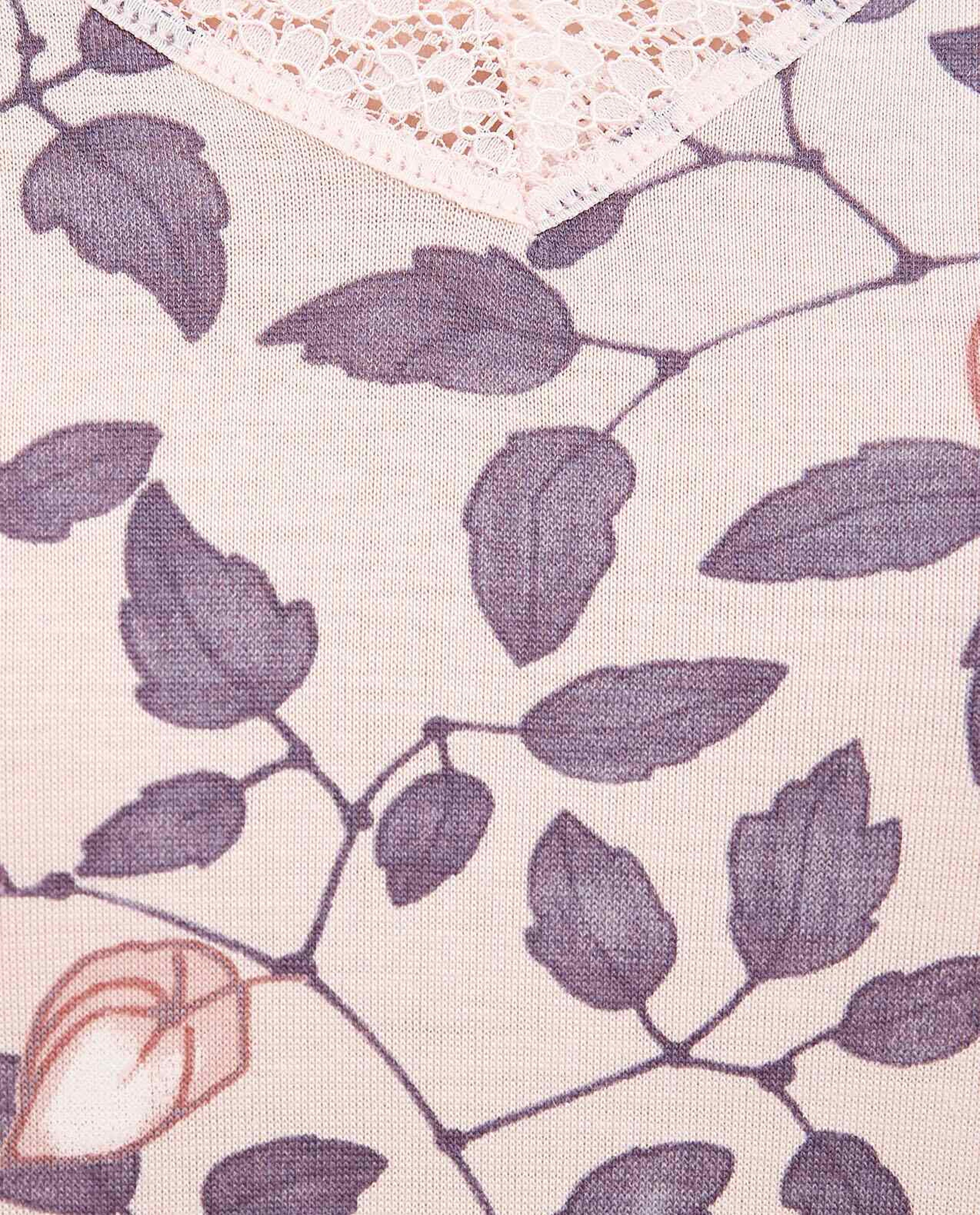 فستان نوم بطبعة وأكمام قصيرة