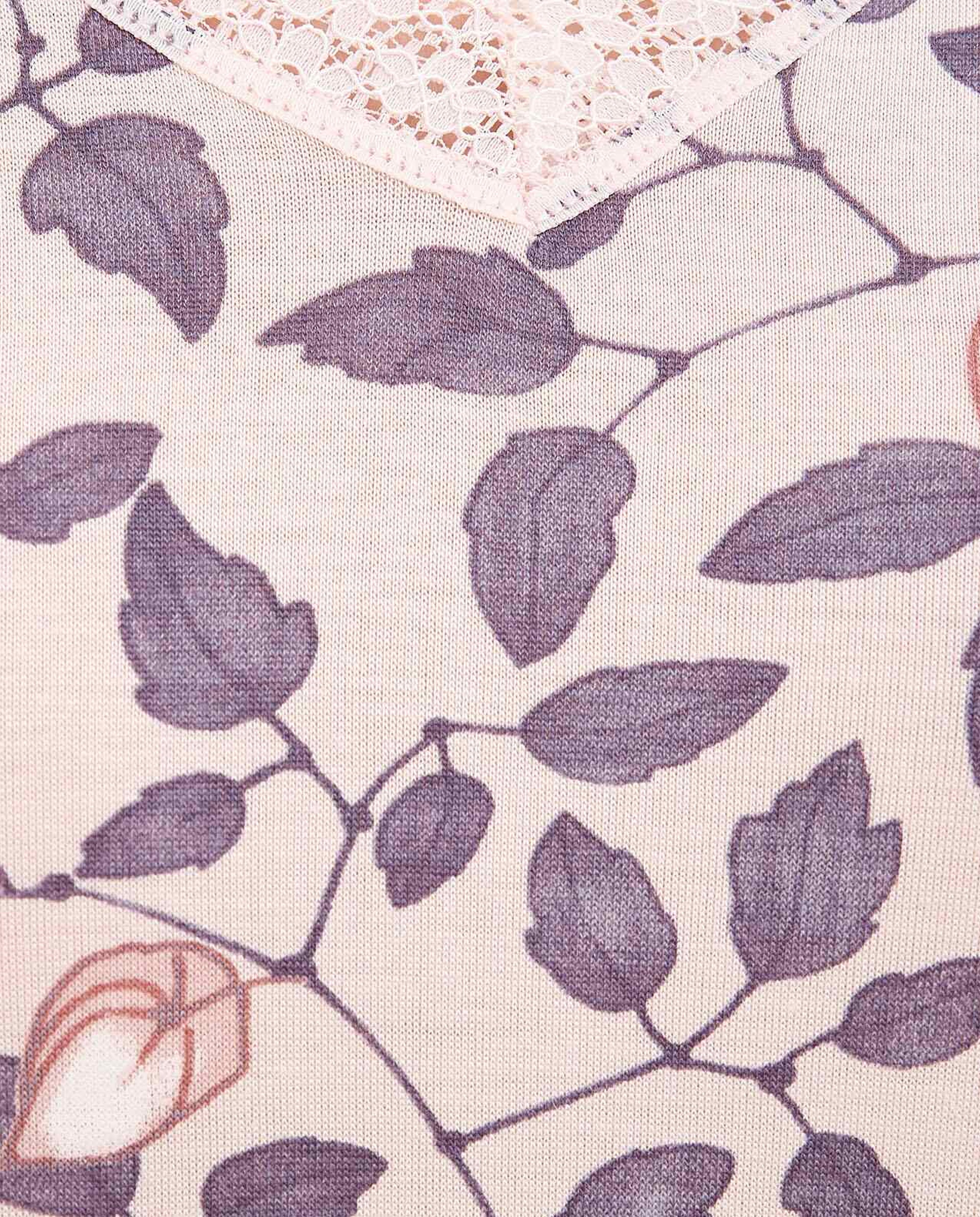 فستان نوم بطبعة وأكمام قصيرة