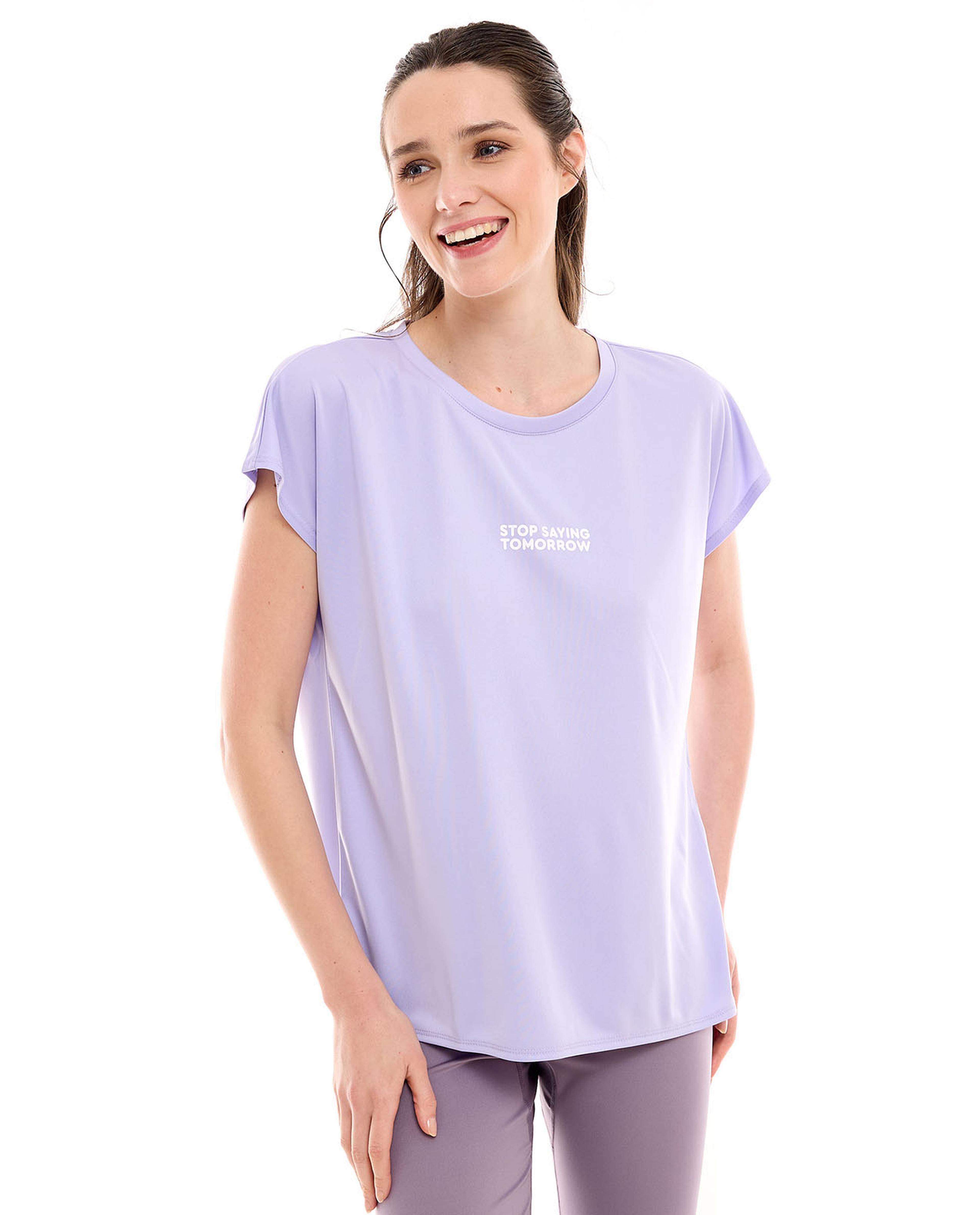 Printed Active T-Shirt with Crew Neck and Short Sleeves