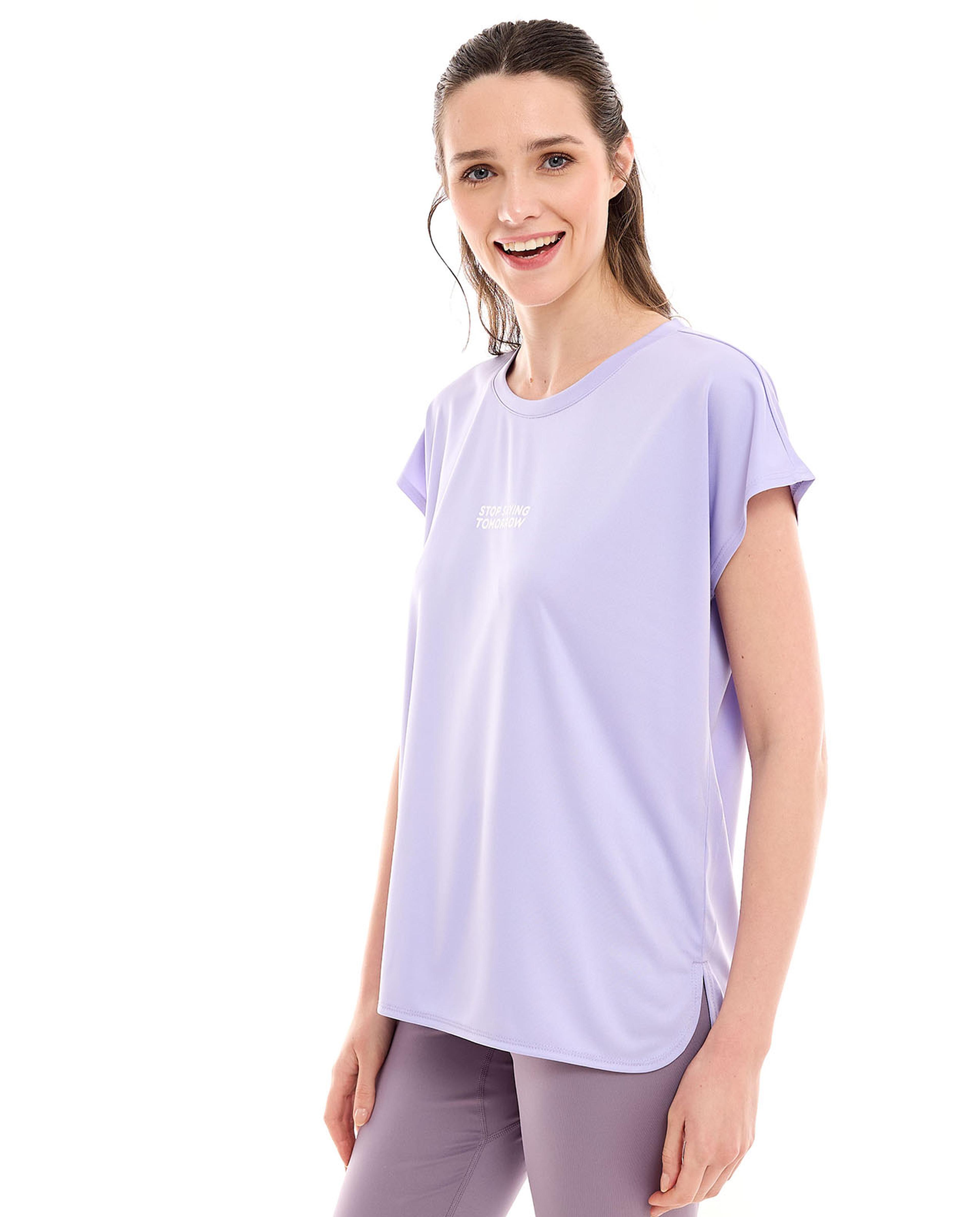 Printed Active T-Shirt with Crew Neck and Short Sleeves