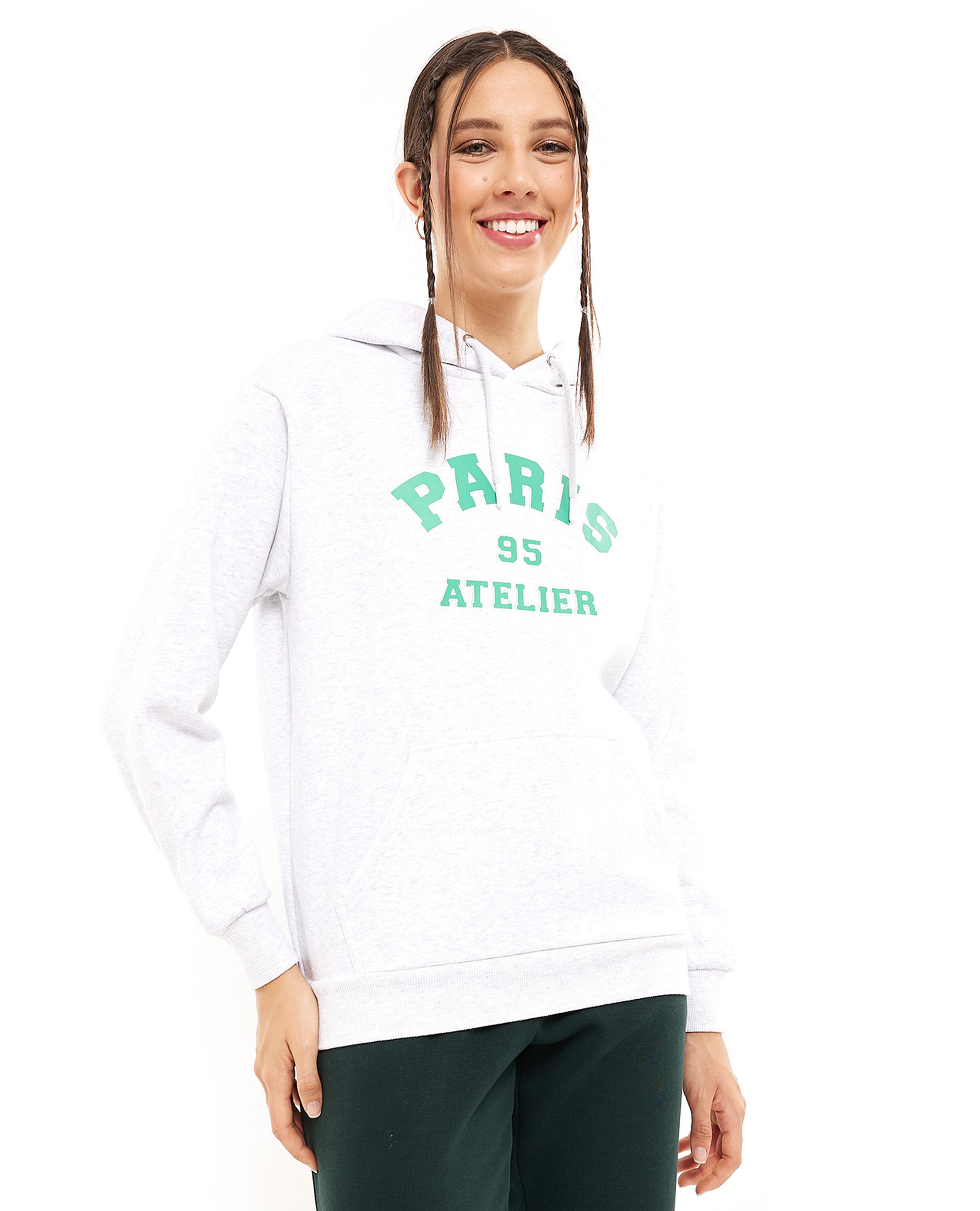 Printed Hoodie with Long Sleeves