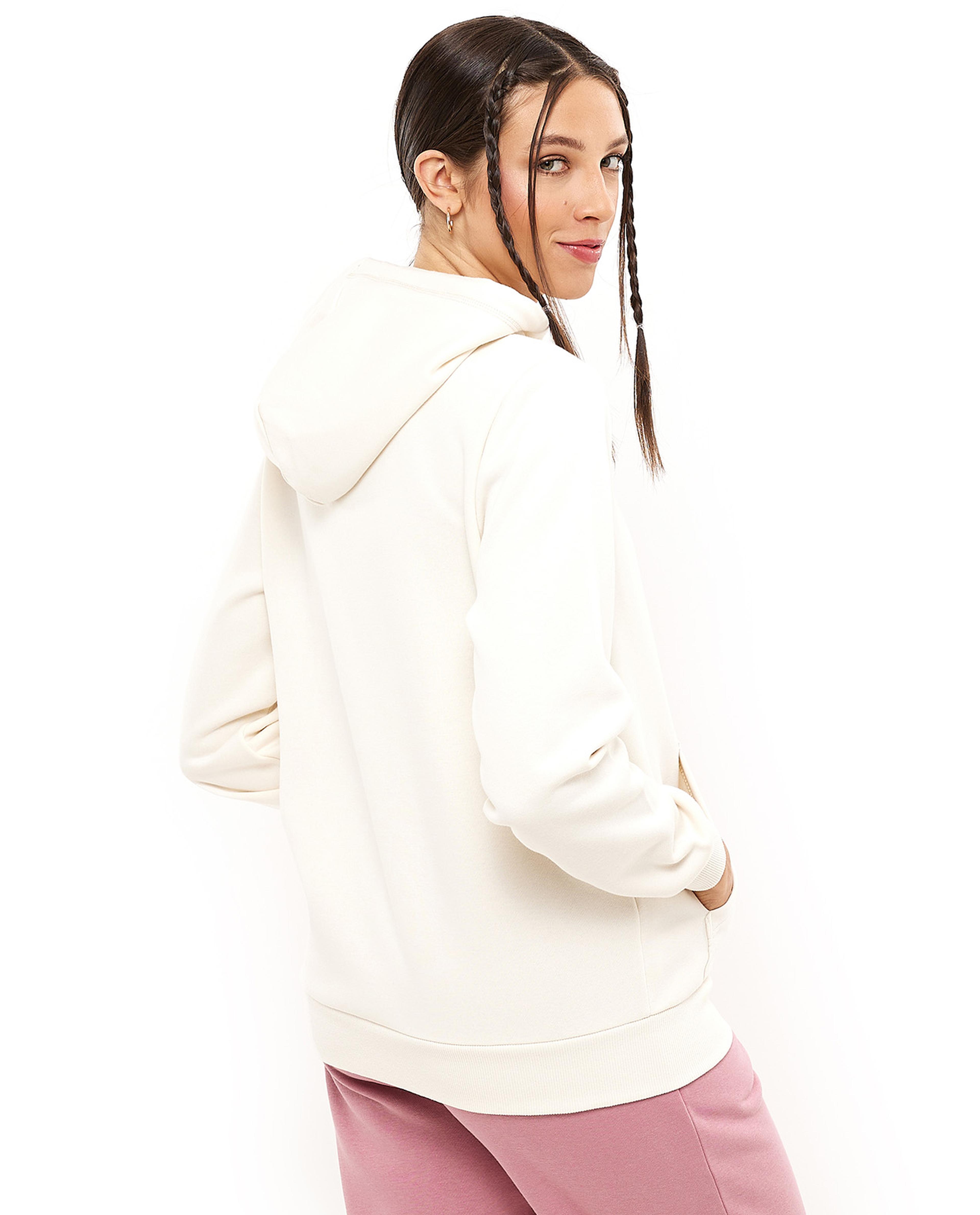 Solid Hooded Jacket with Zipper Closure