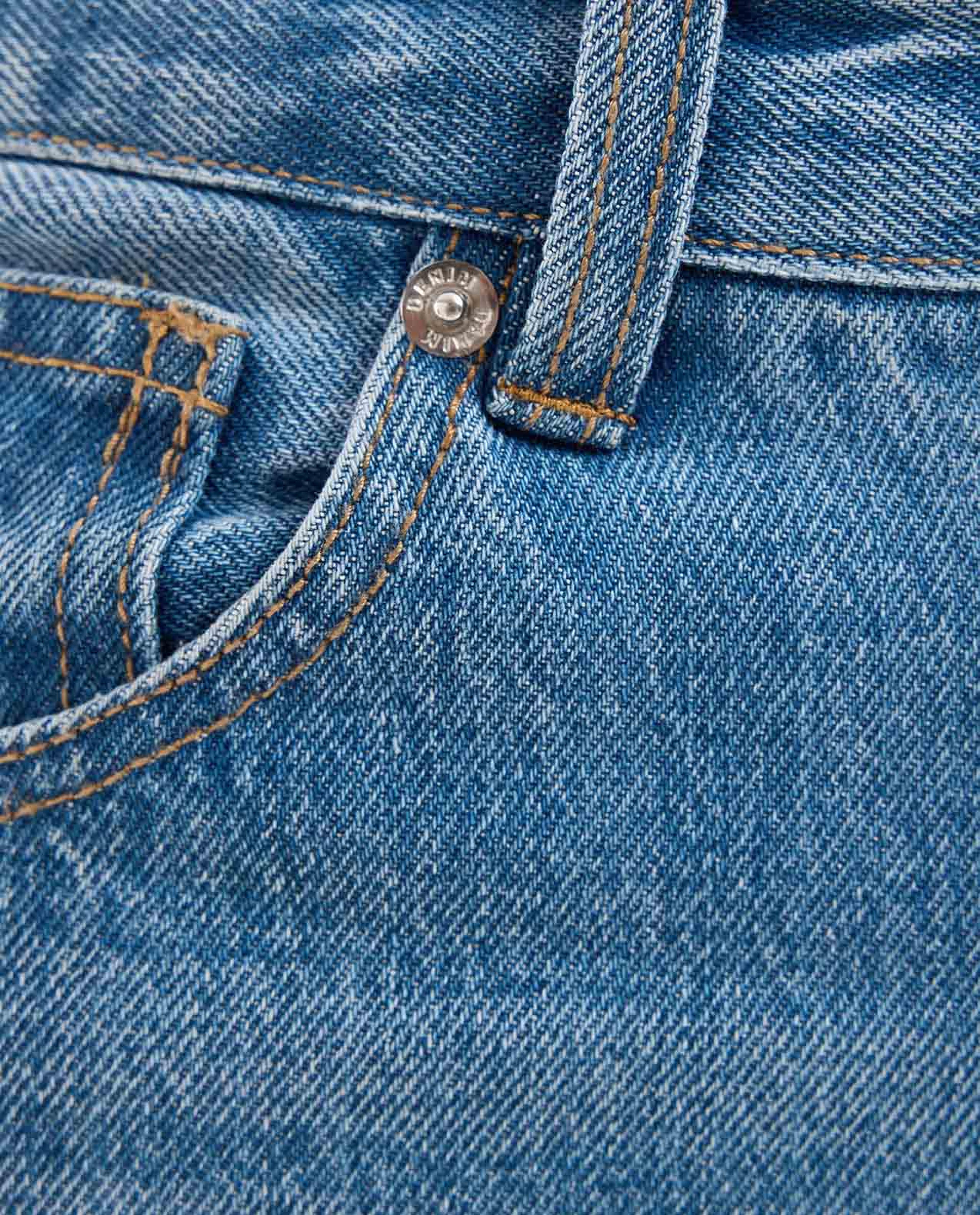 Faded Wide Leg Jeans with Button Closure