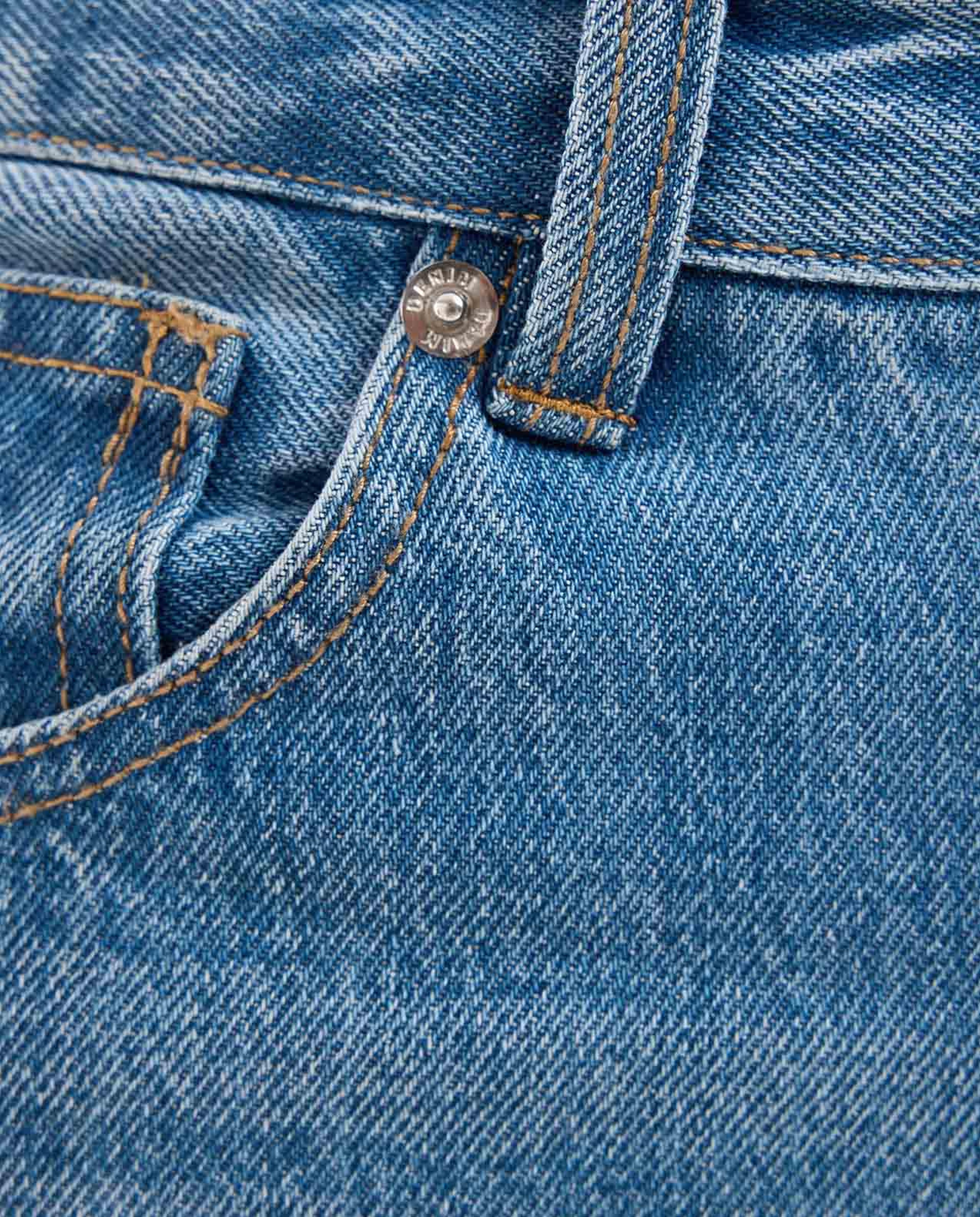 Faded Wide Leg Jeans with Button Closure