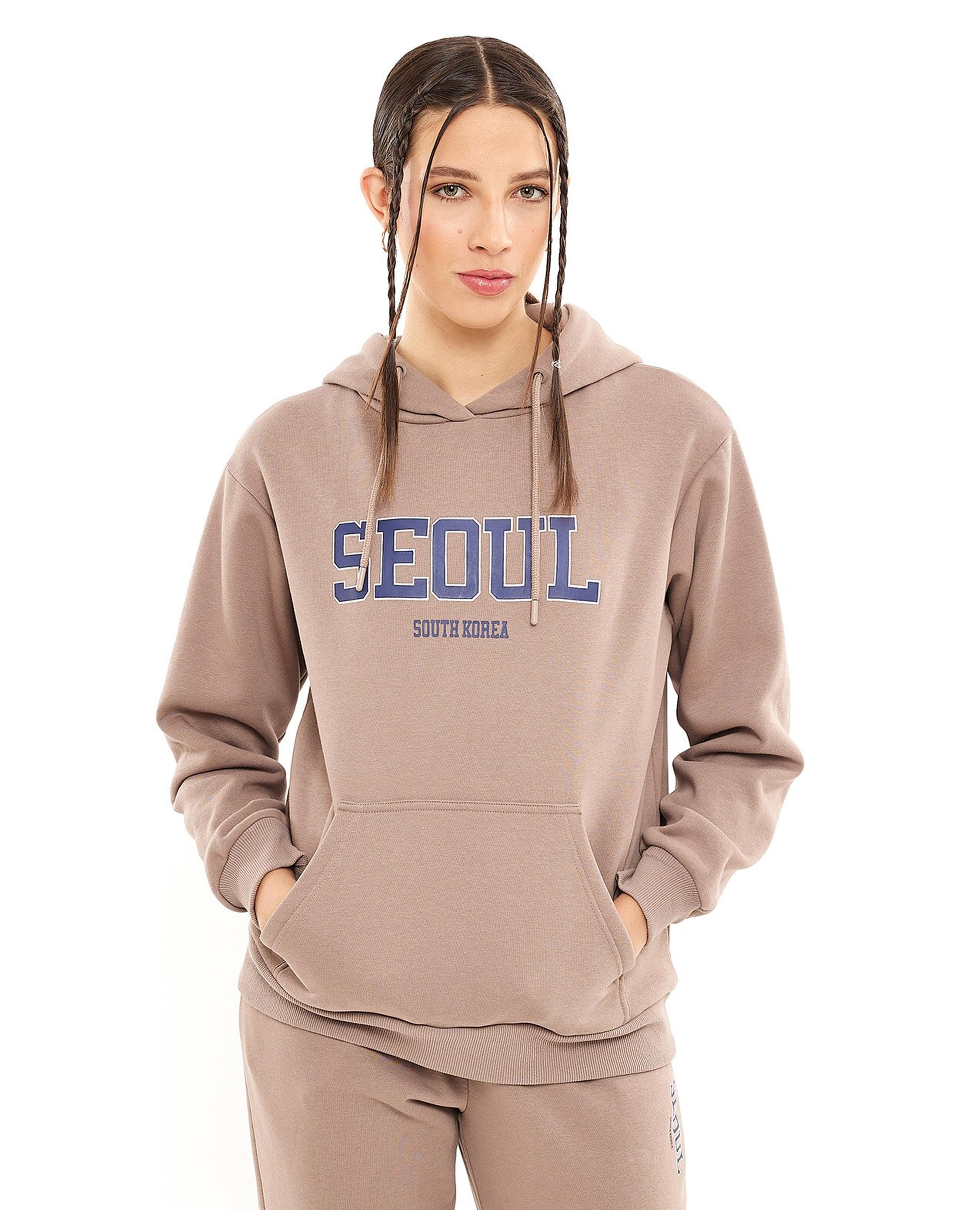 Printed Hoodie with Long Sleeves