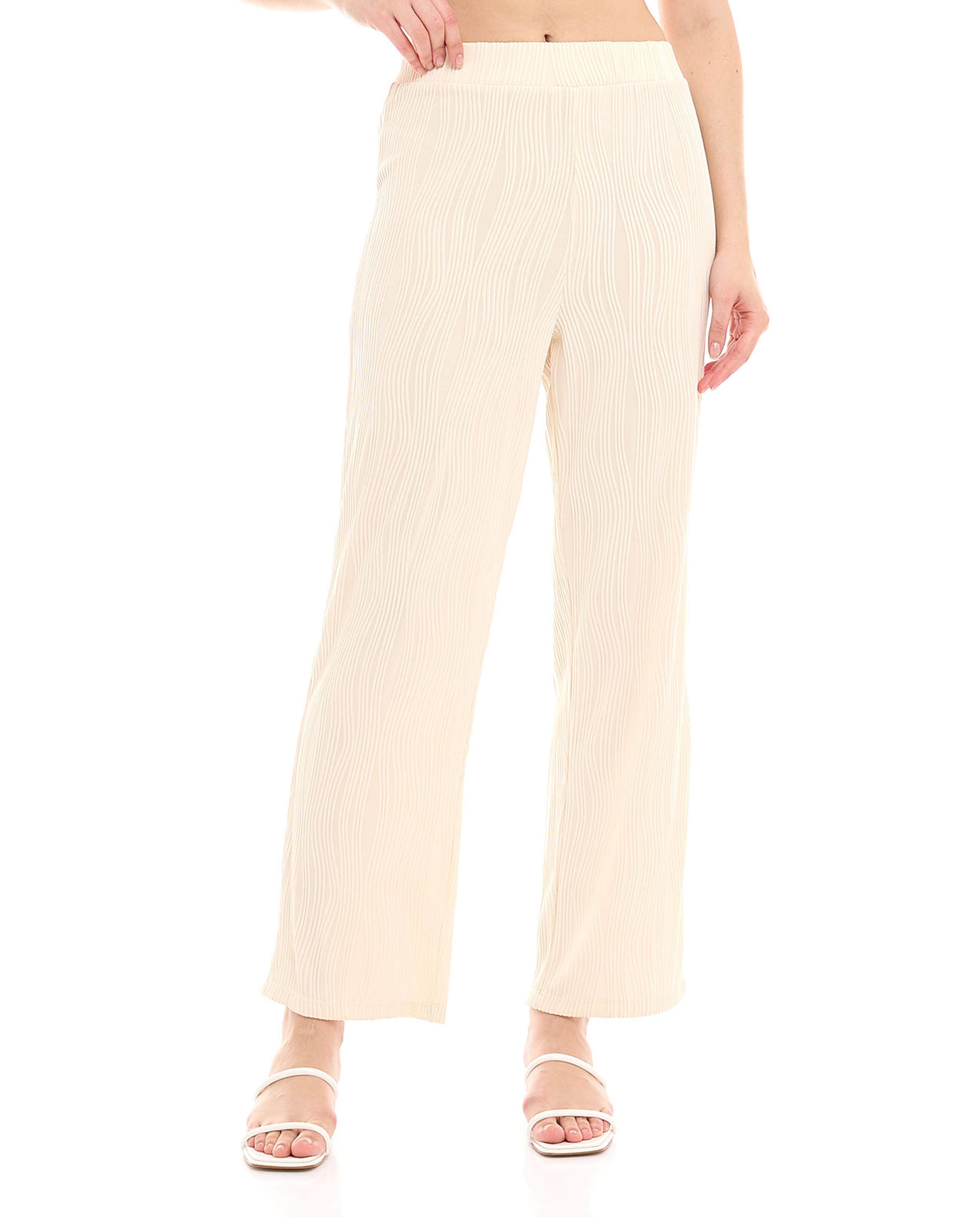 Self Design Pants with Elastic Waist