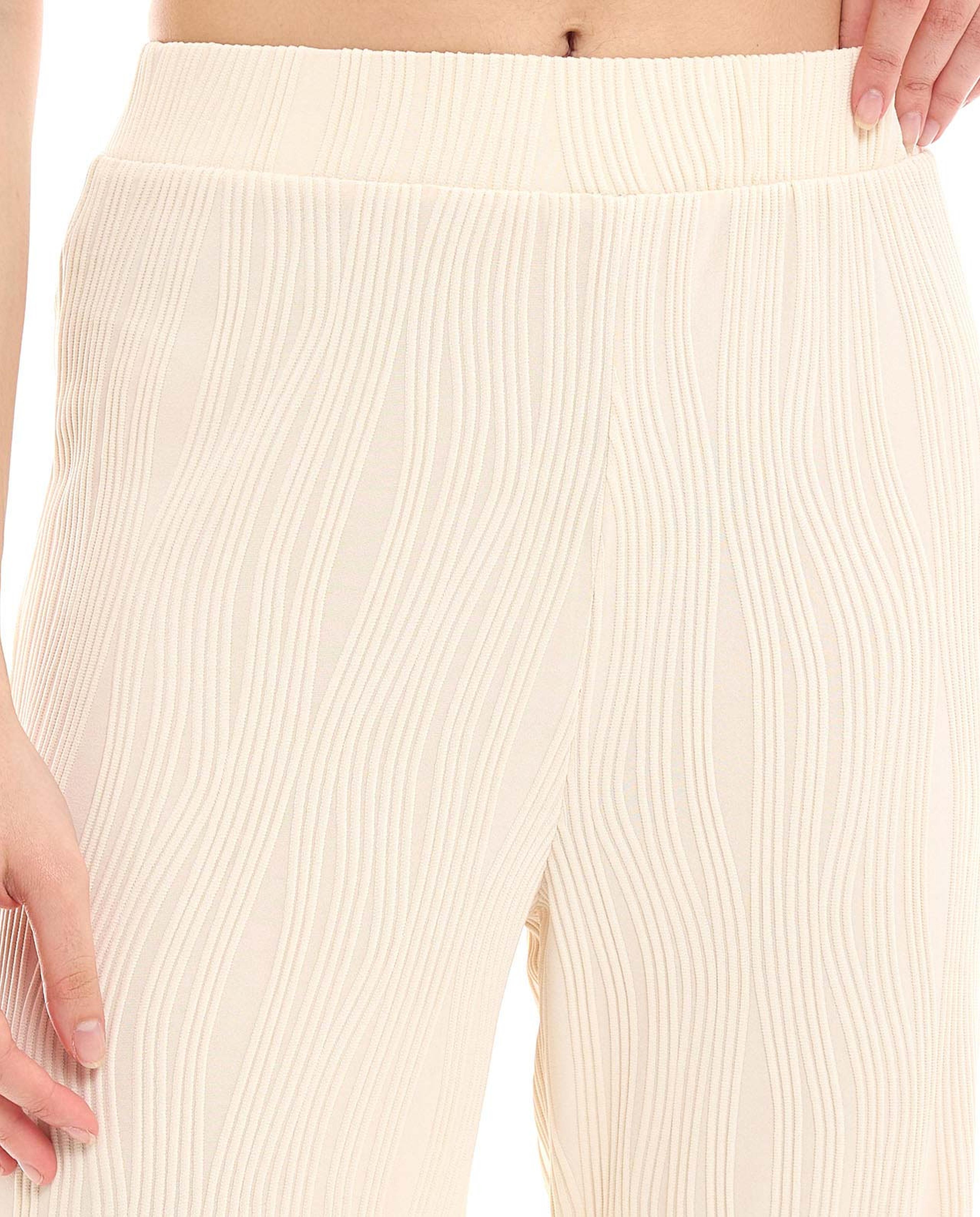 Self Design Pants with Elastic Waist