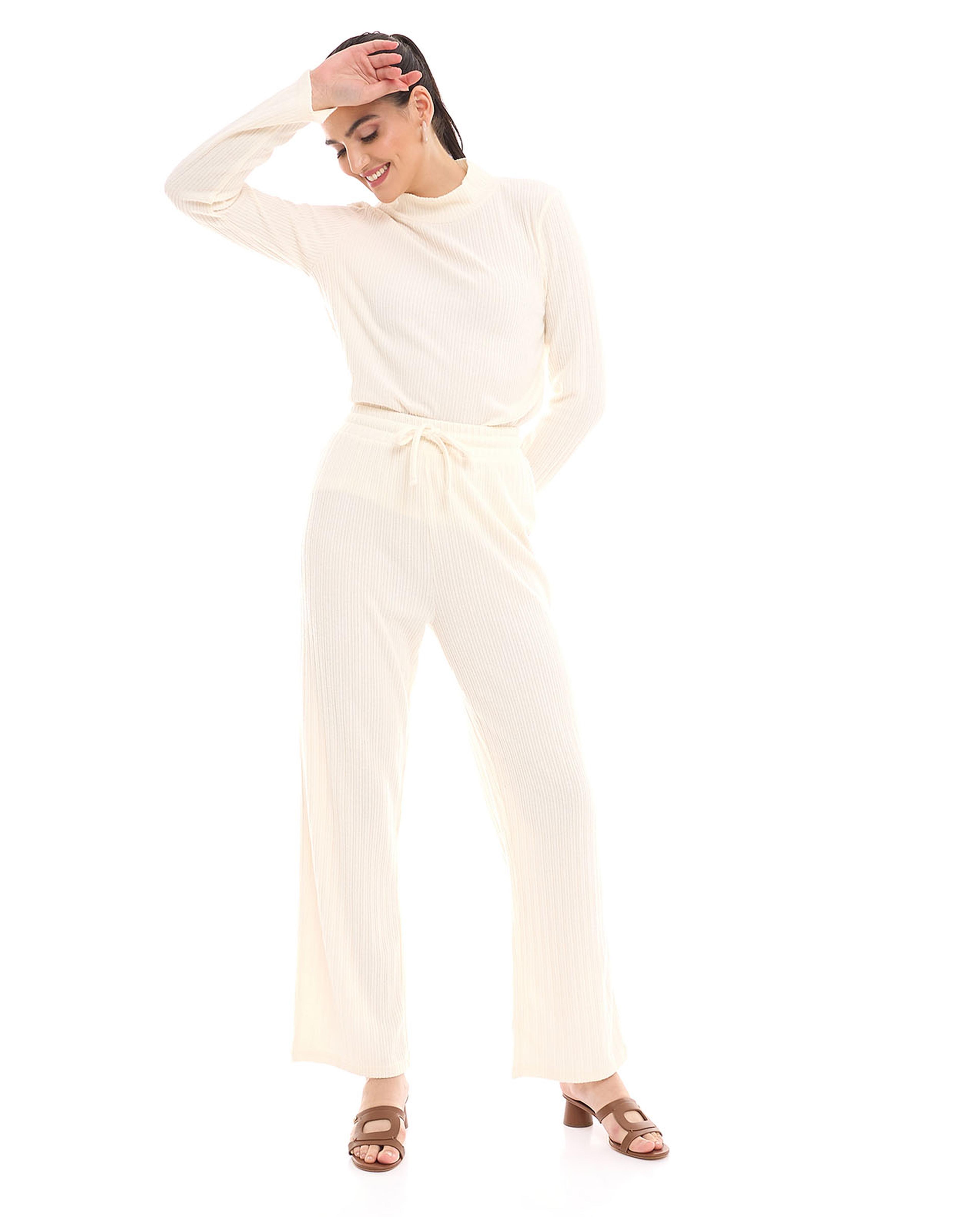 Knitted Pants with Drawstring Waist