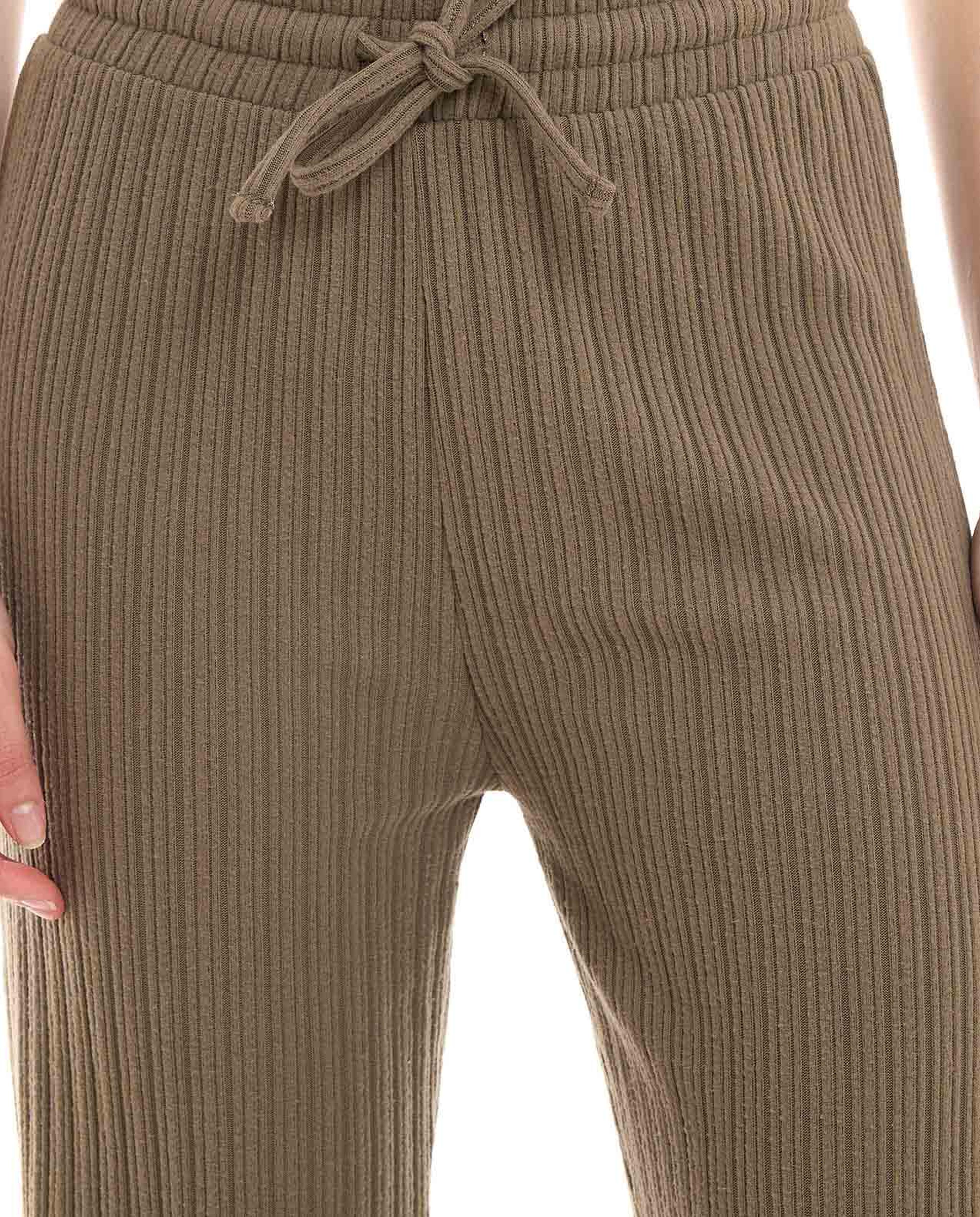 Knitted Pants with Drawstring Waist