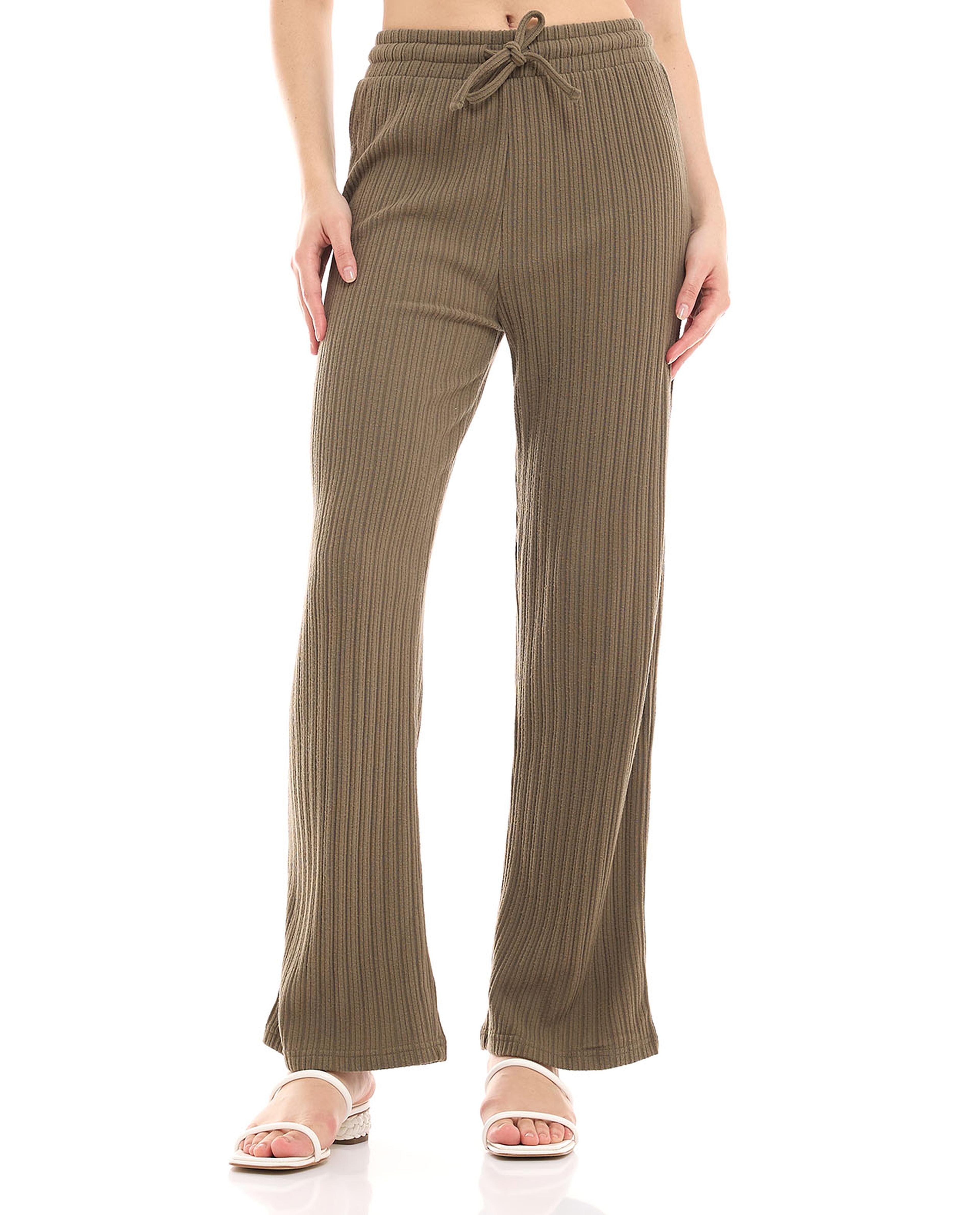 Knitted Pants with Drawstring Waist
