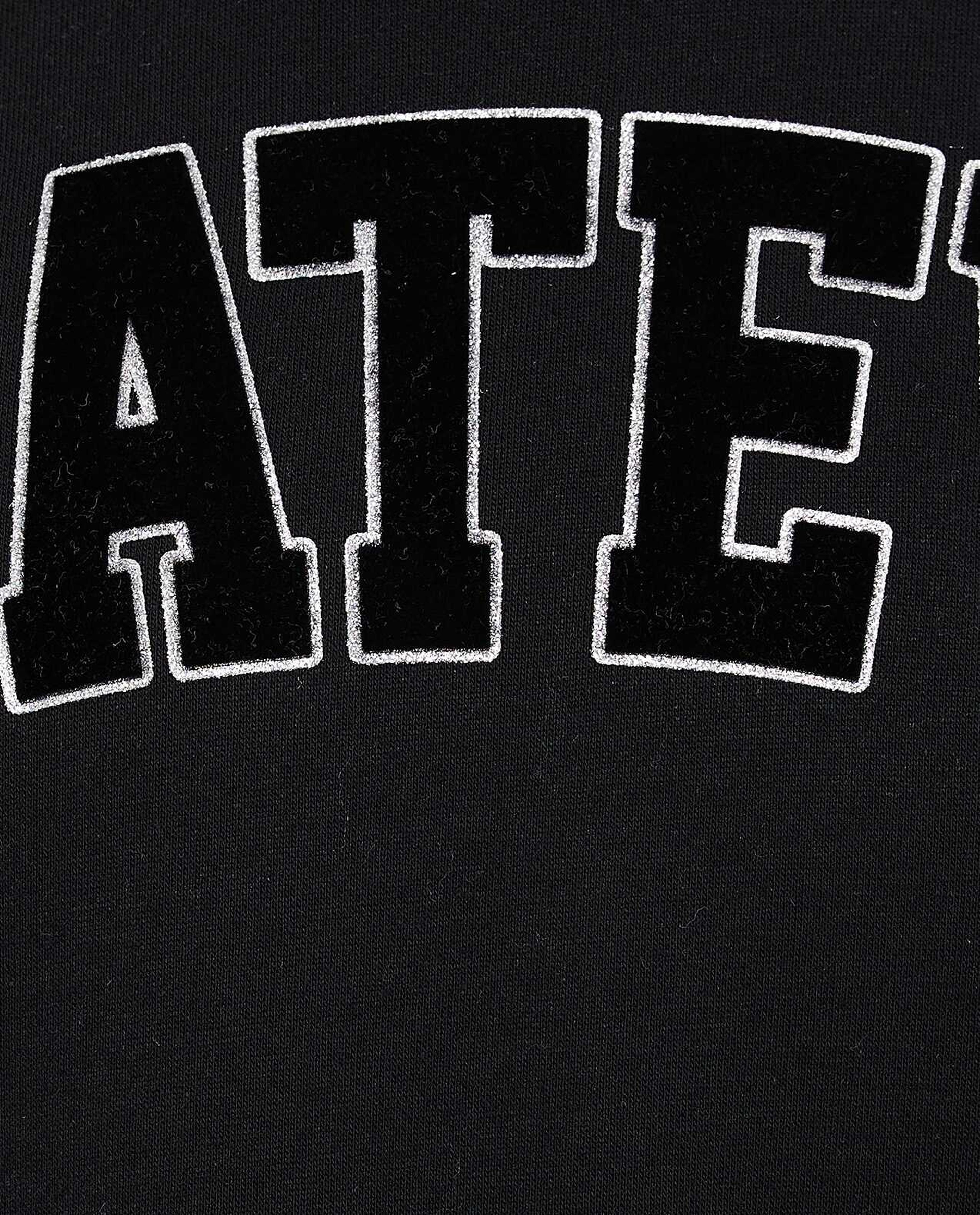 Appliqued Sweatshirt with Crew Neck and Long Sleeves