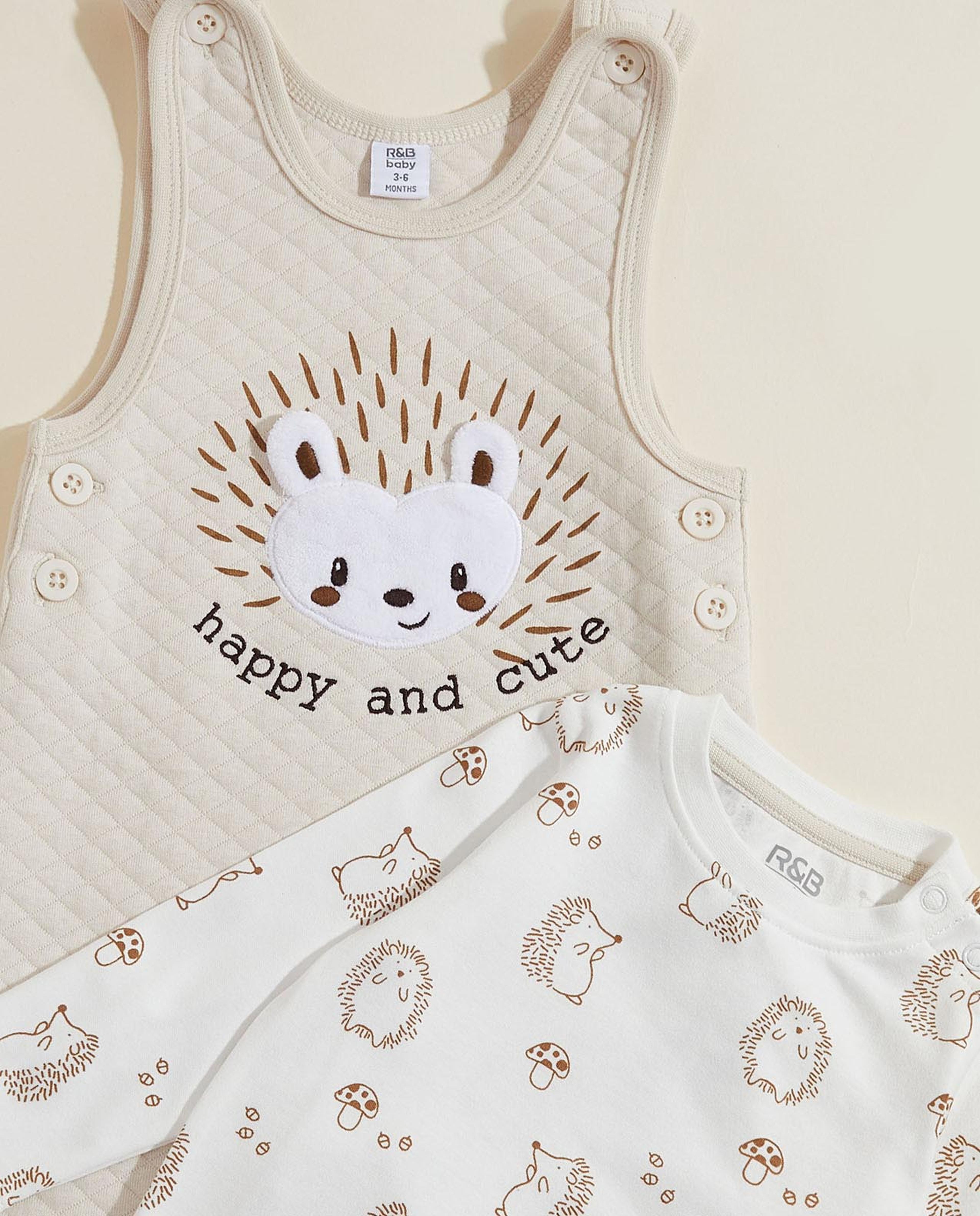 Printed T-Shirt and Quilted Romper Set