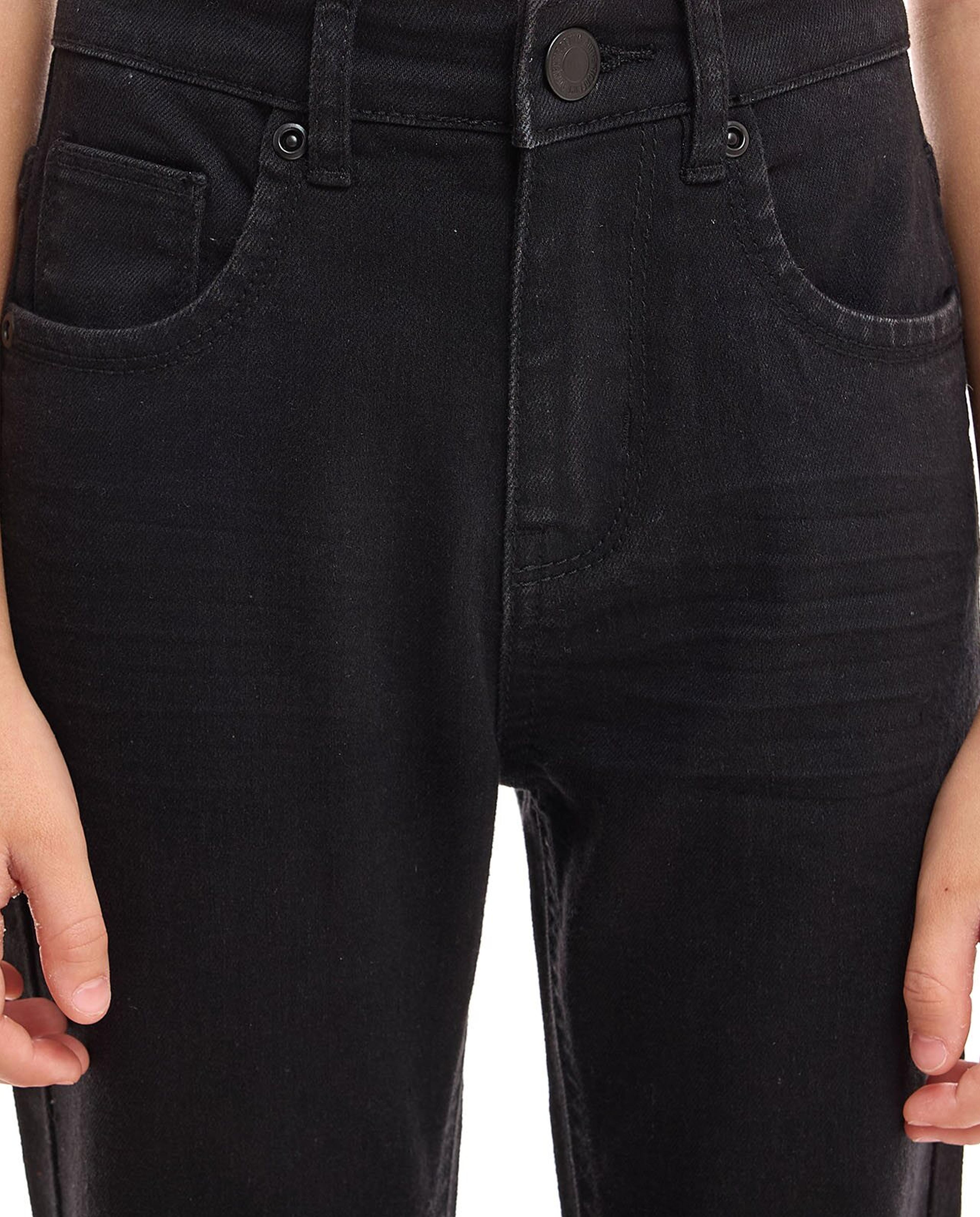Solid Relaxed Fit Jeans with Button Closure