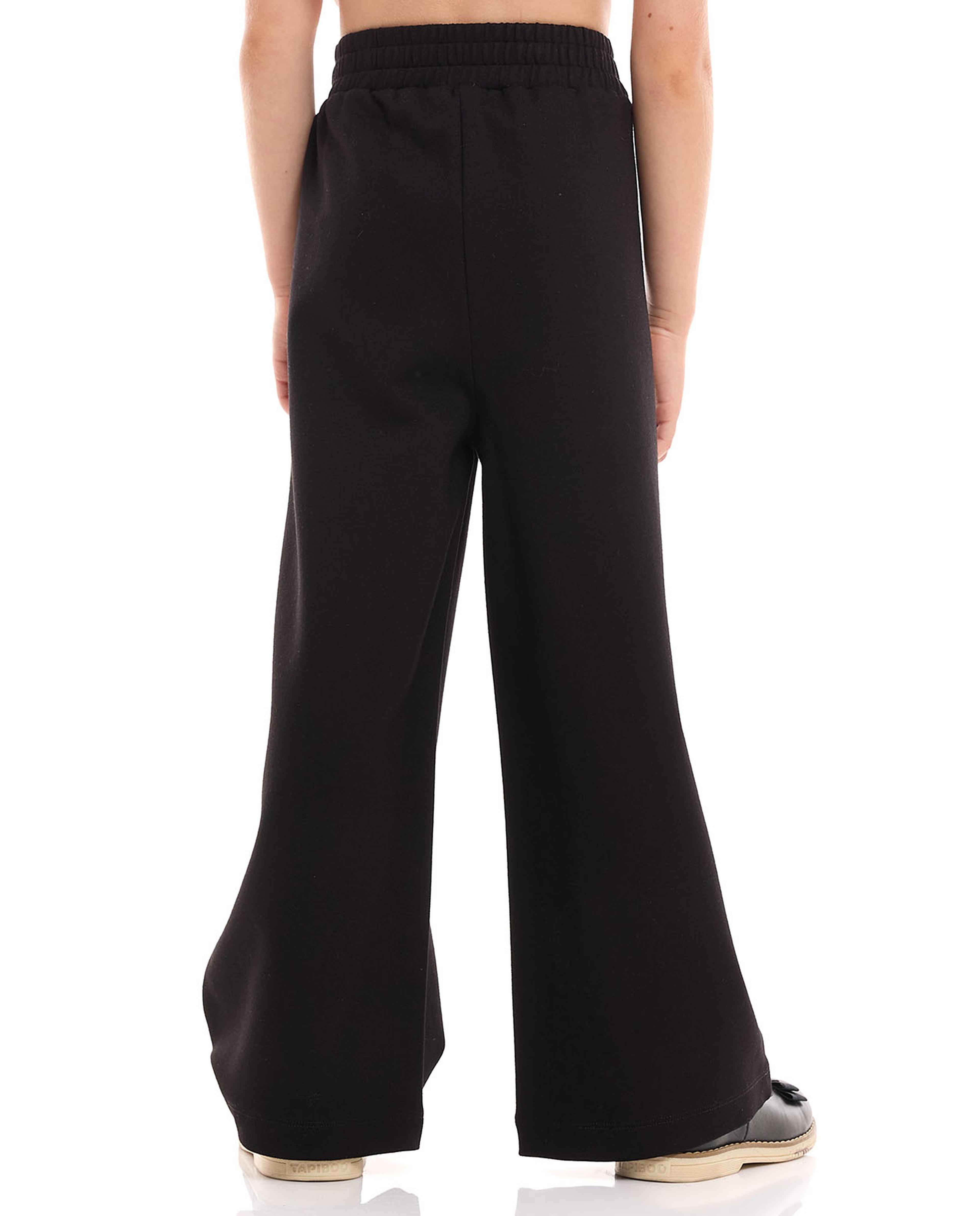 بنطال واسع سادة بخصر مرن