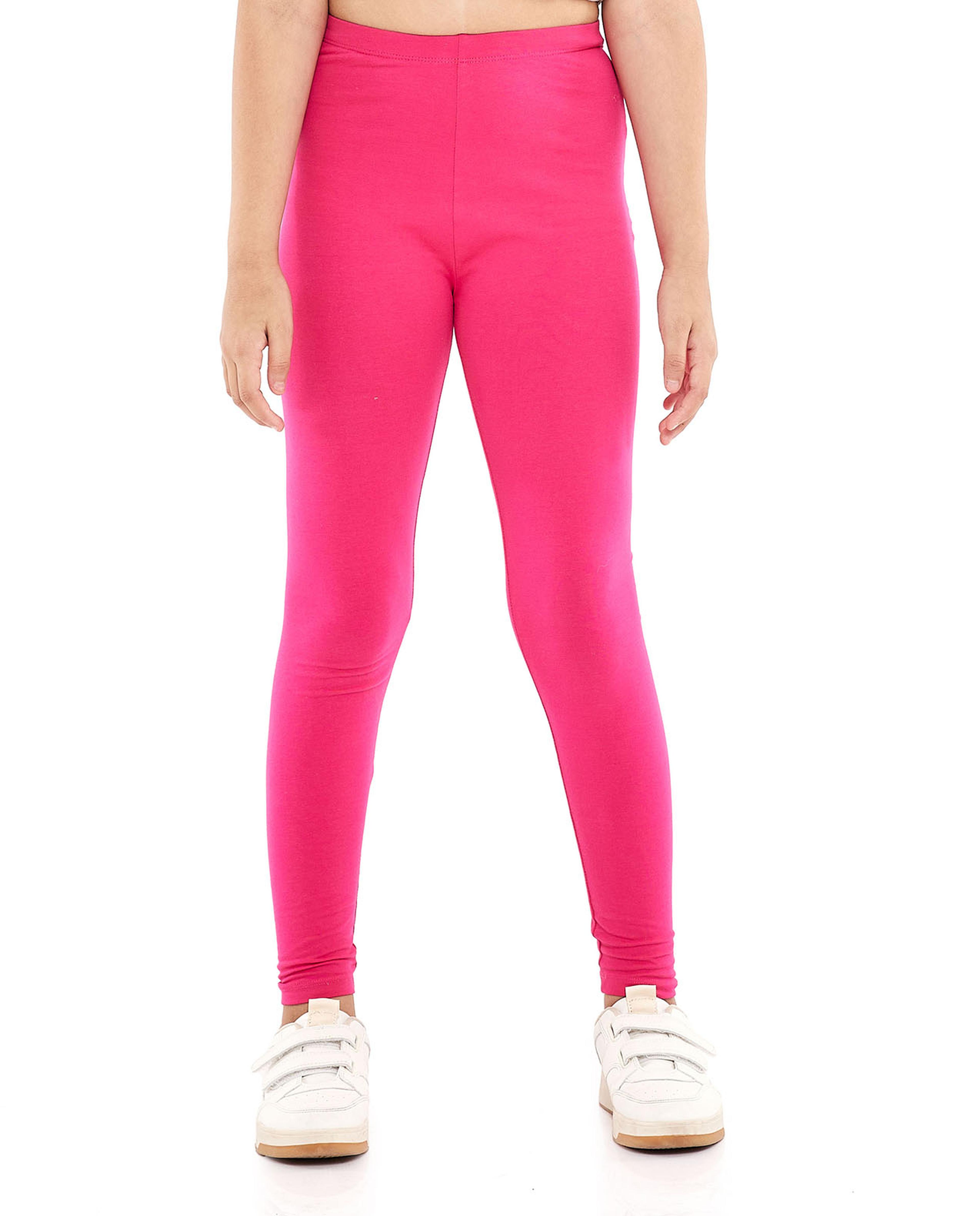 Solid Leggings with Elastic Waist