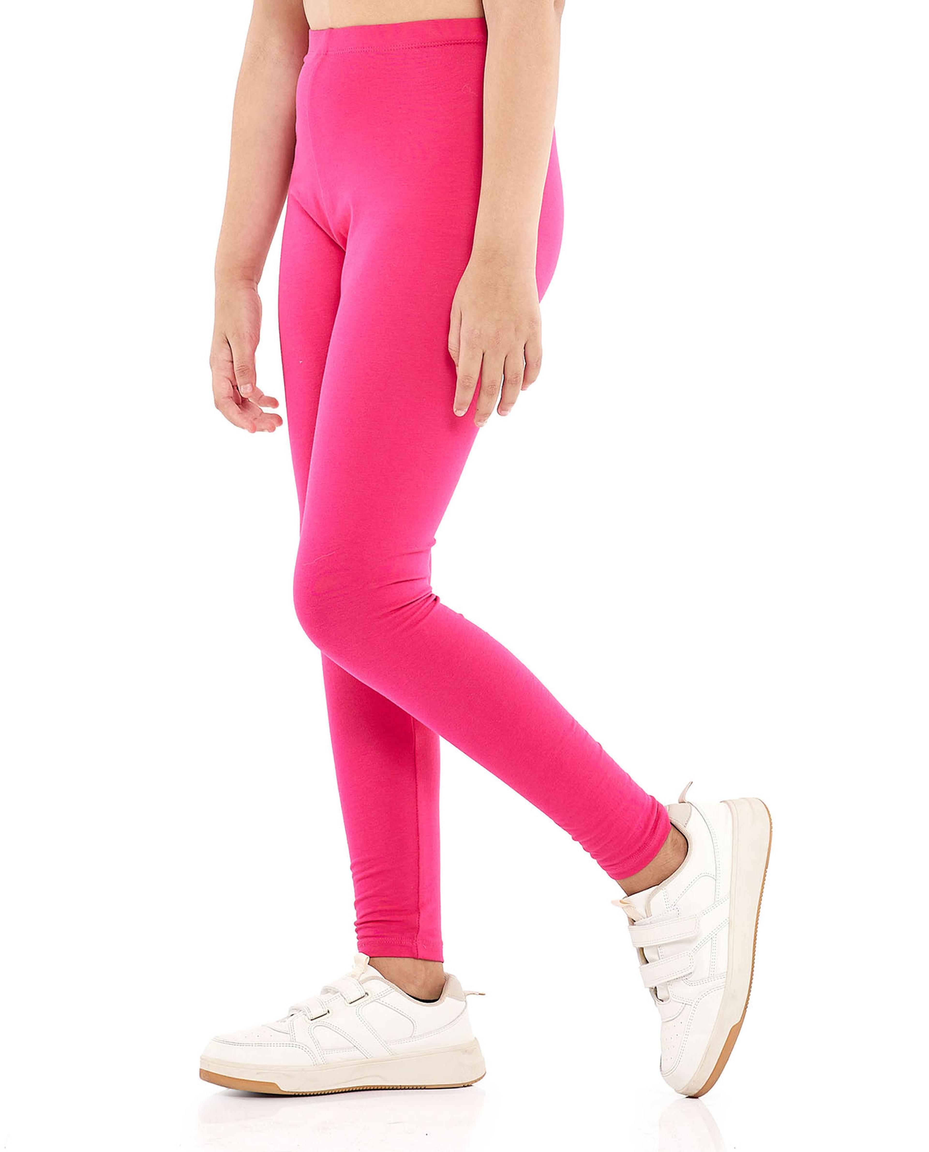 Solid Leggings with Elastic Waist