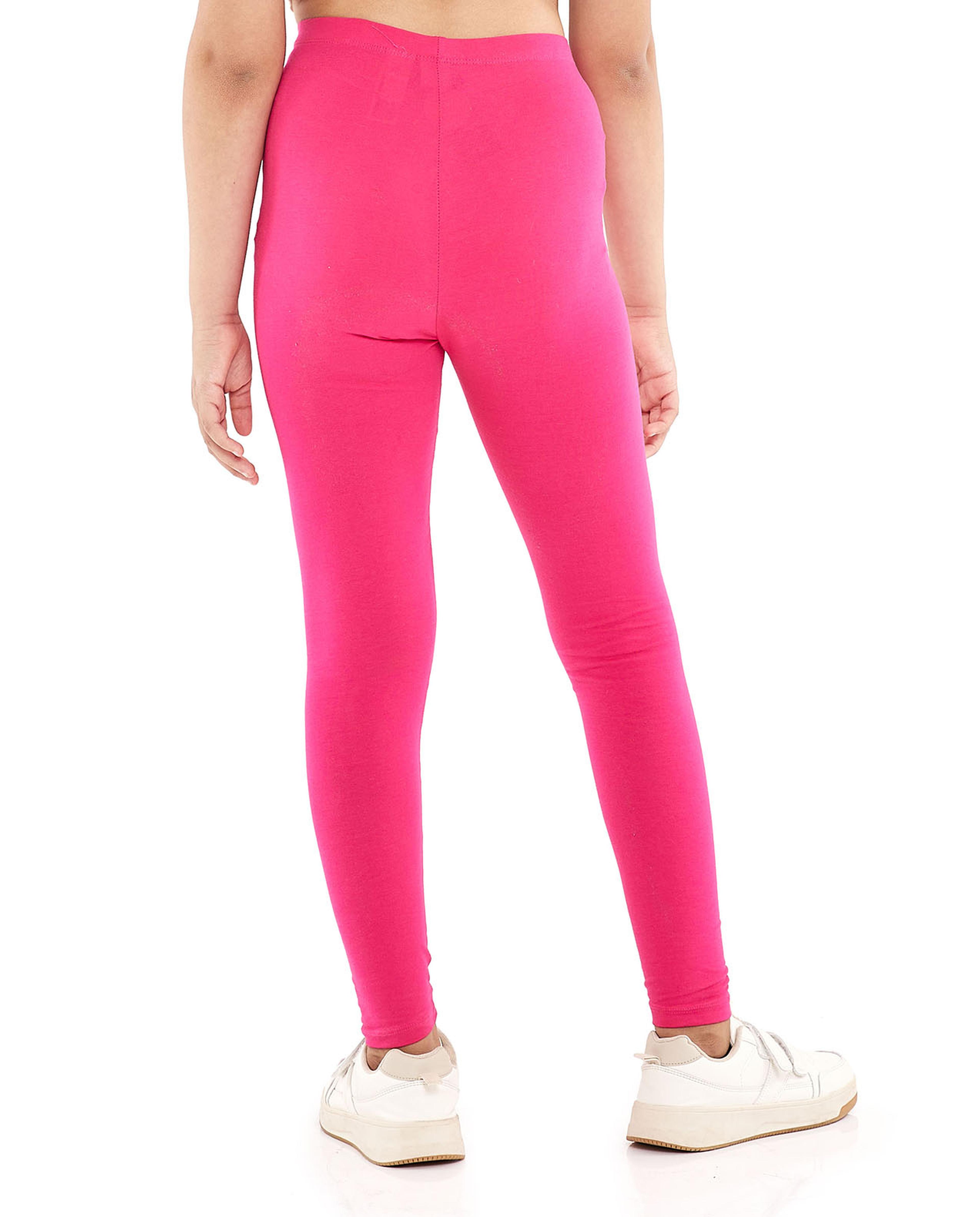 Solid Leggings with Elastic Waist