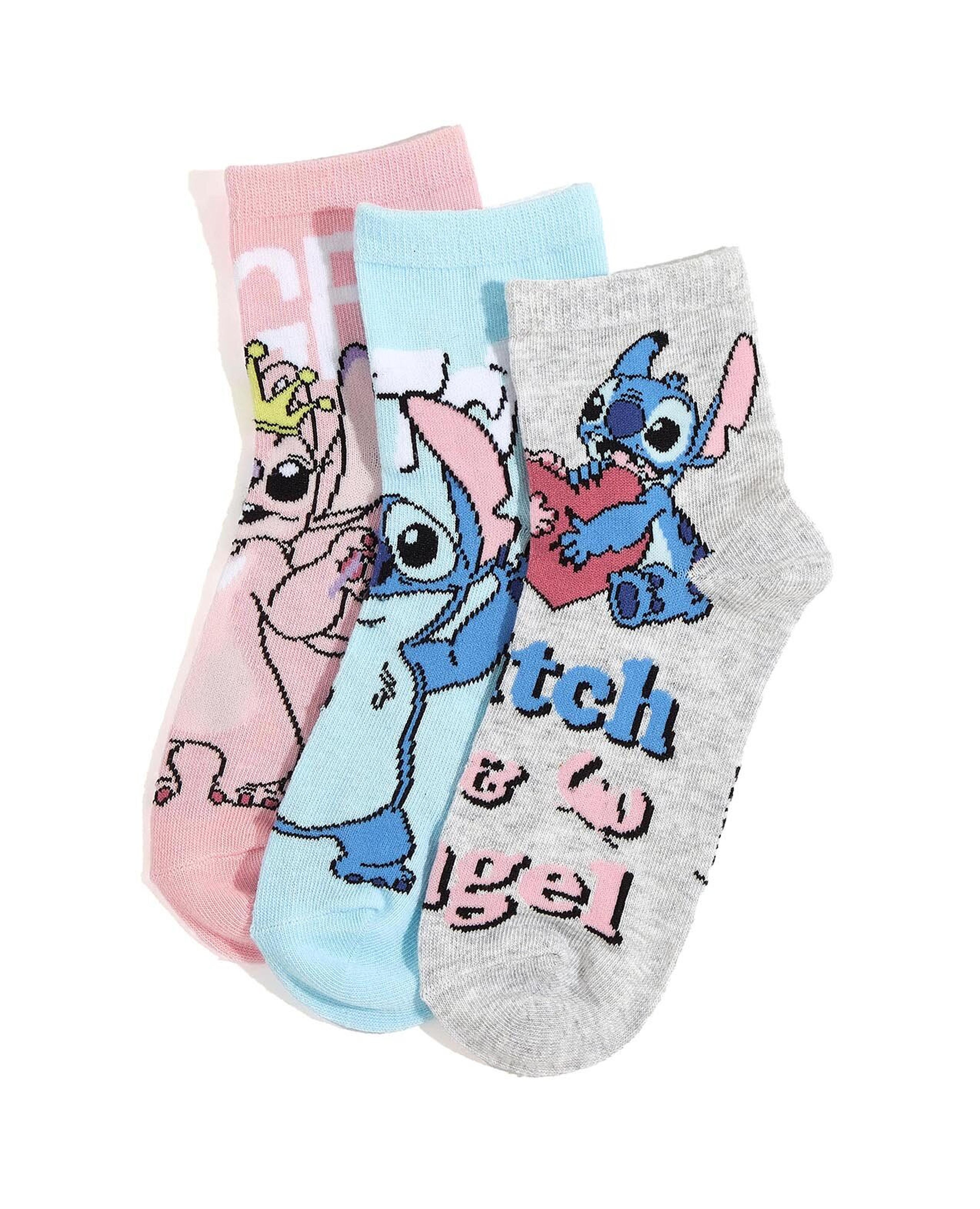 3 Pack Stitch Print Ankle Socks