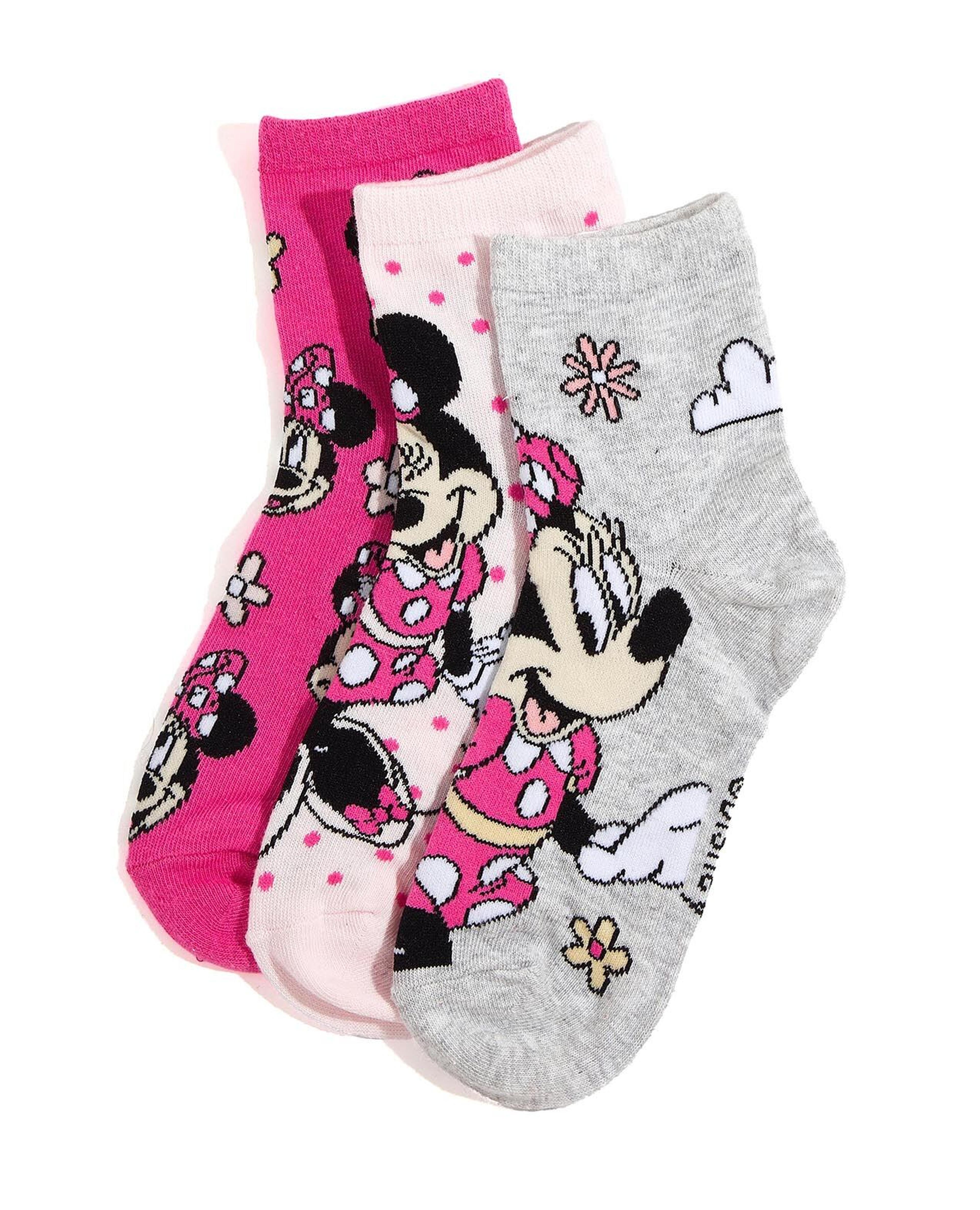 جوارب بطول الكاحل بطبعة - 3 أزواج