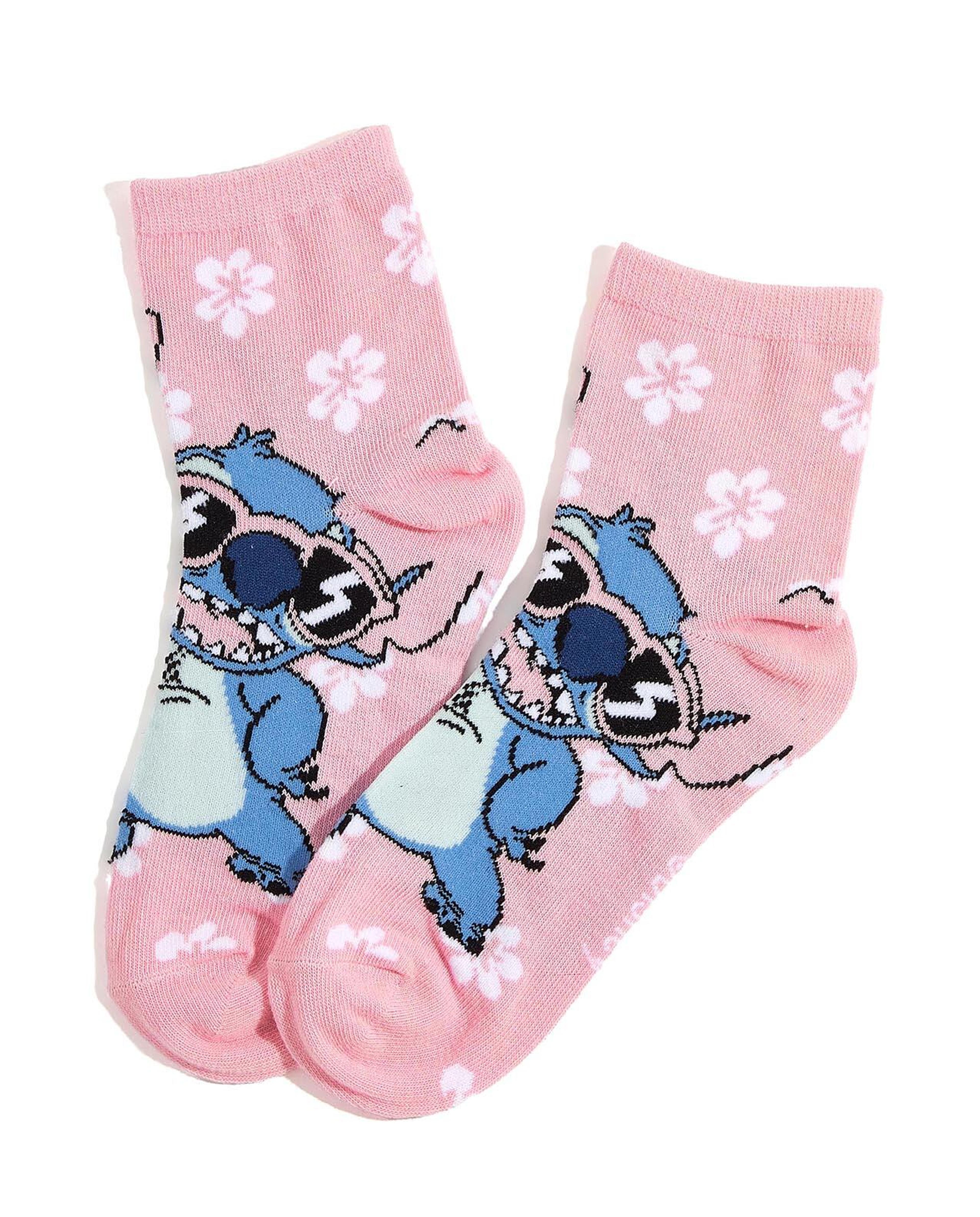 جوارب بطول الكاحل بطبعة - 3 أزواج