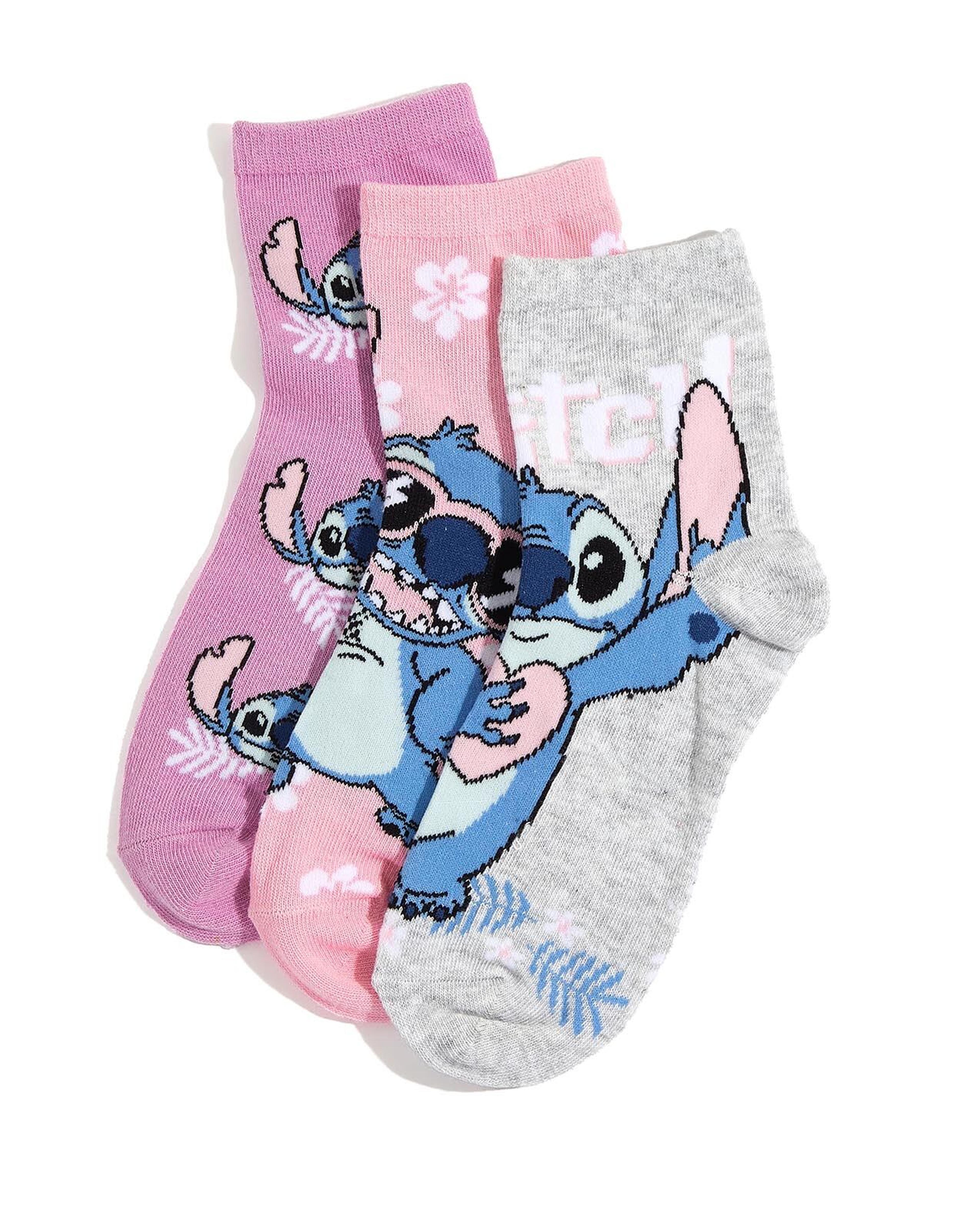 جوارب بطول الكاحل بطبعة - 3 أزواج