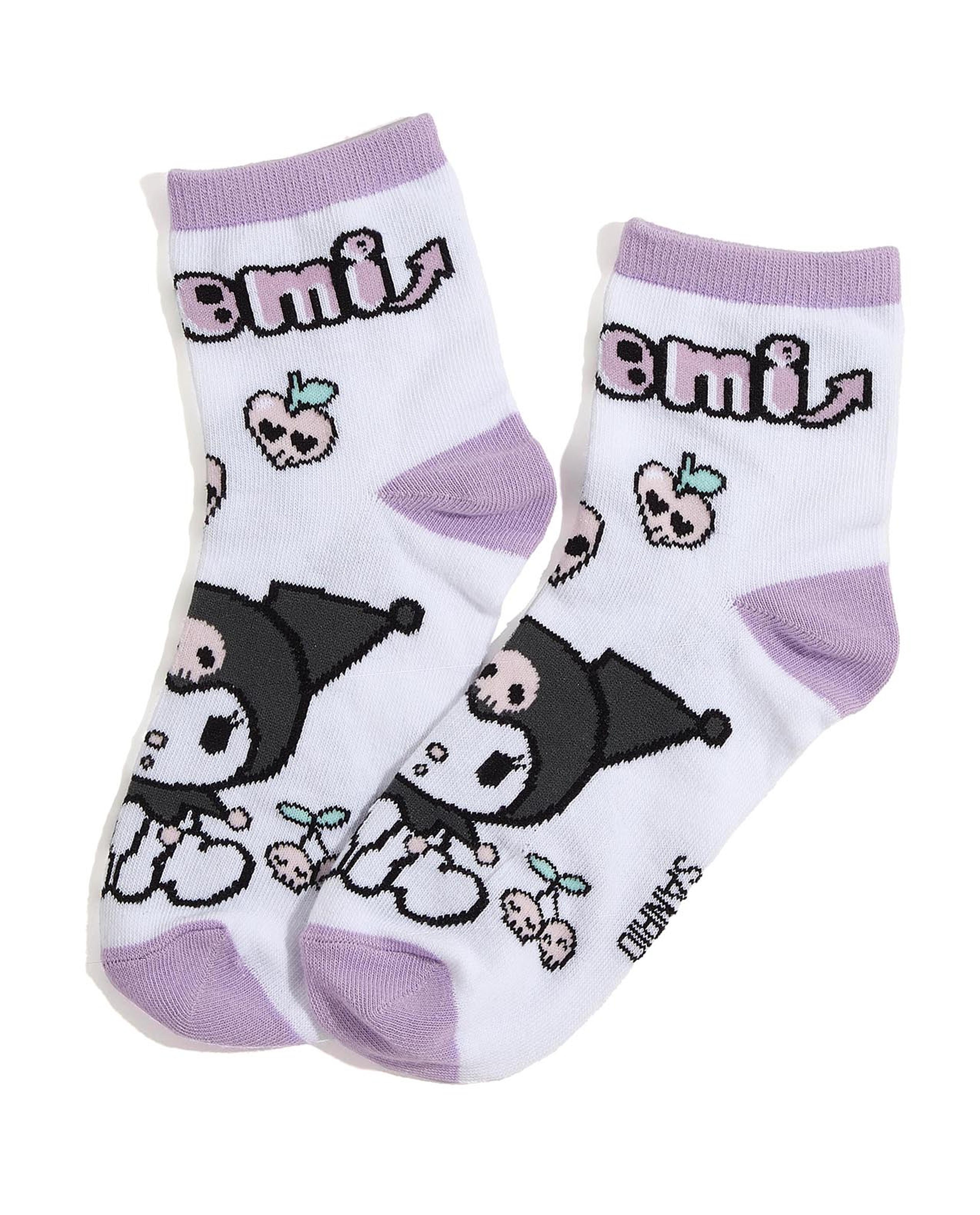 جوارب بطول الكاحل بطبعة - 3 أزواج