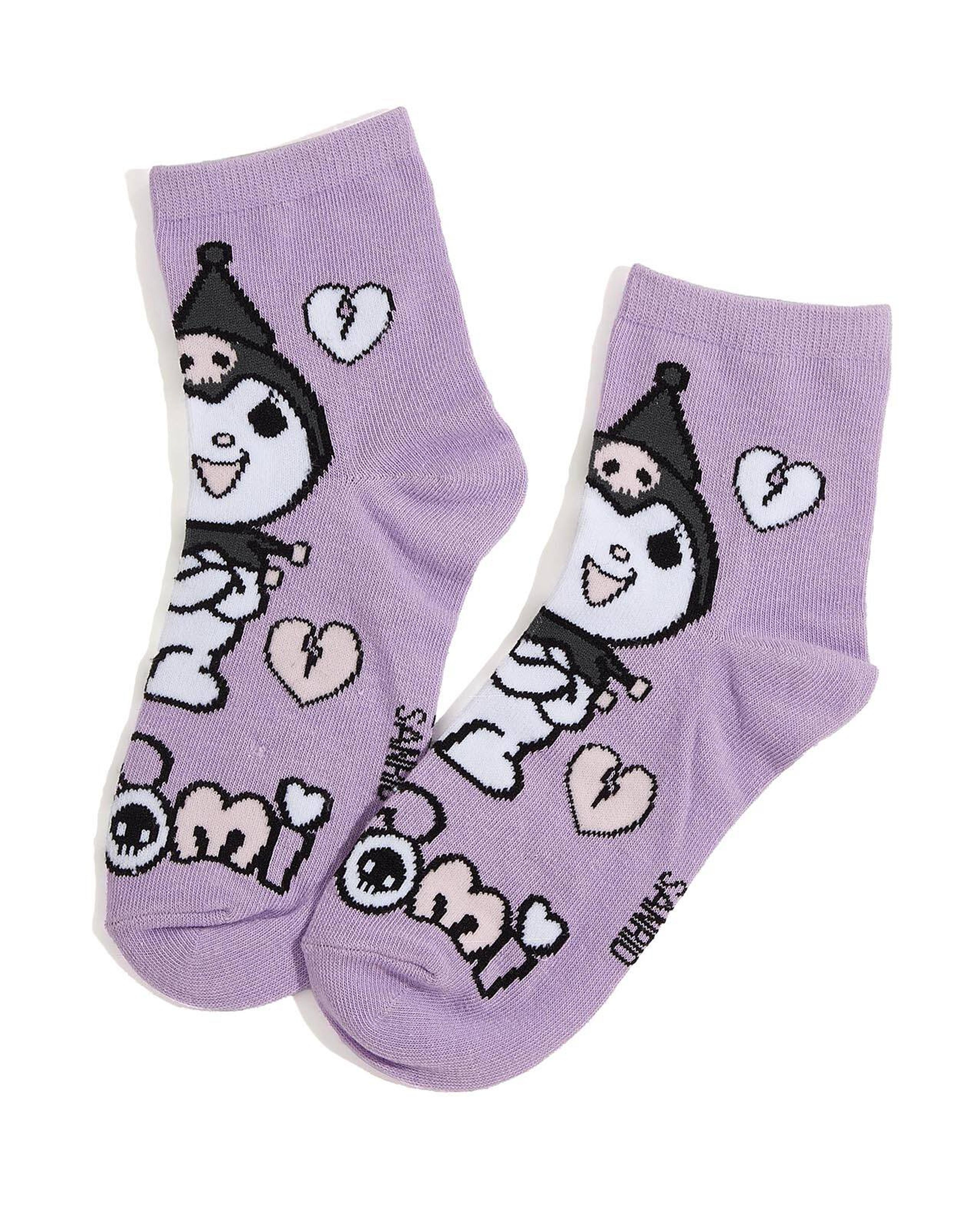 جوارب بطول الكاحل بطبعة - 3 أزواج