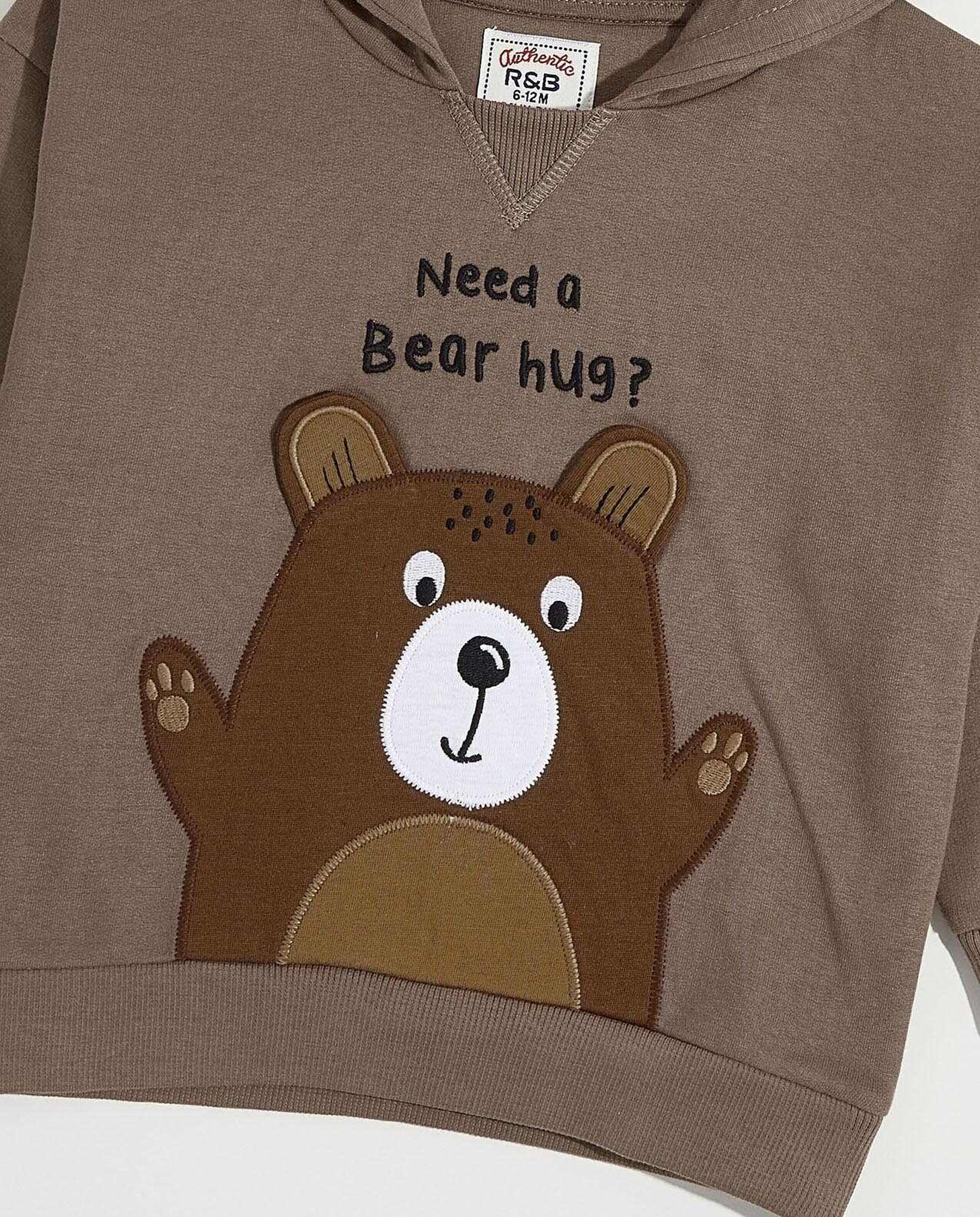 Appliqued Hoodie with Long Sleeves