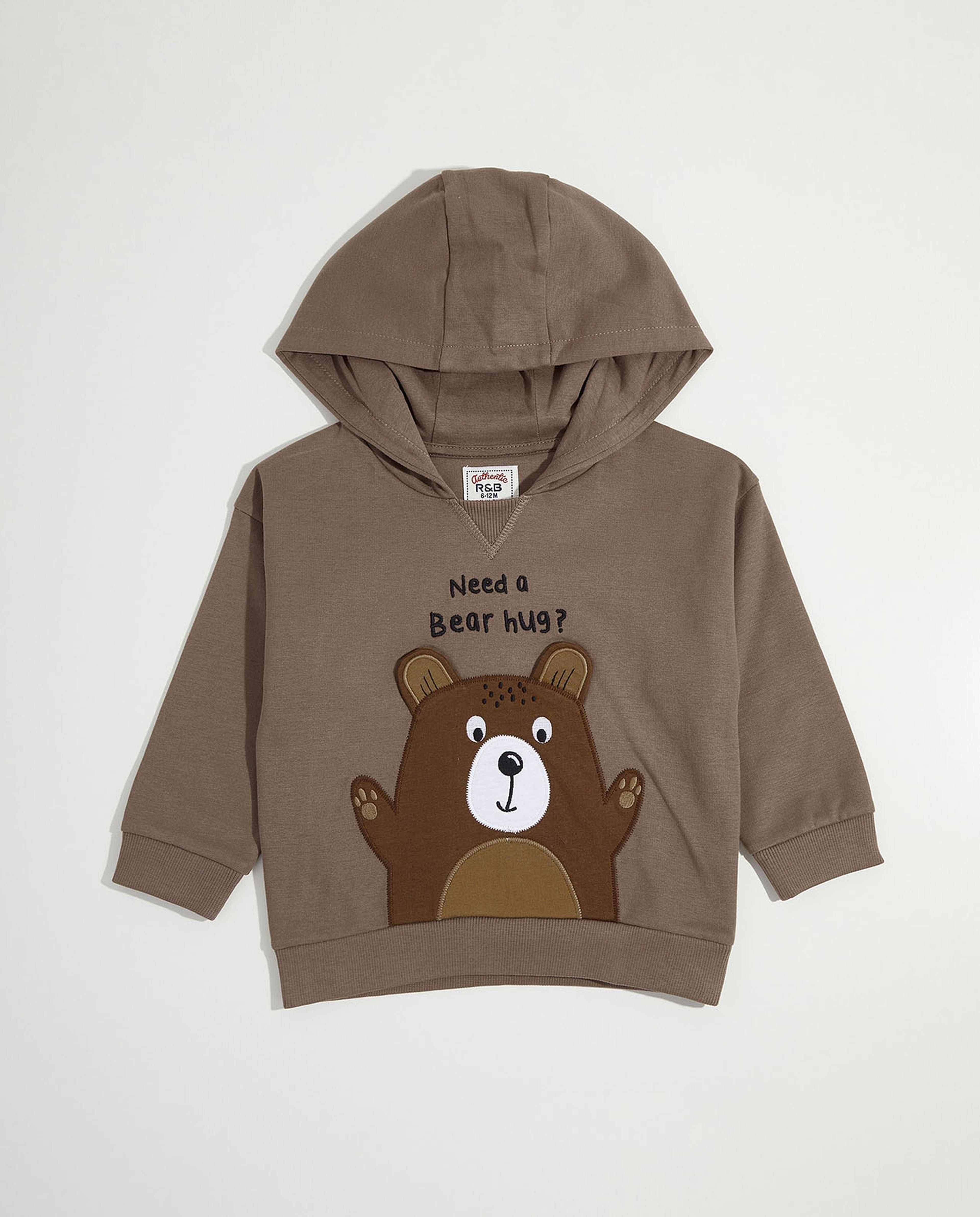 Appliqued Hoodie with Long Sleeves