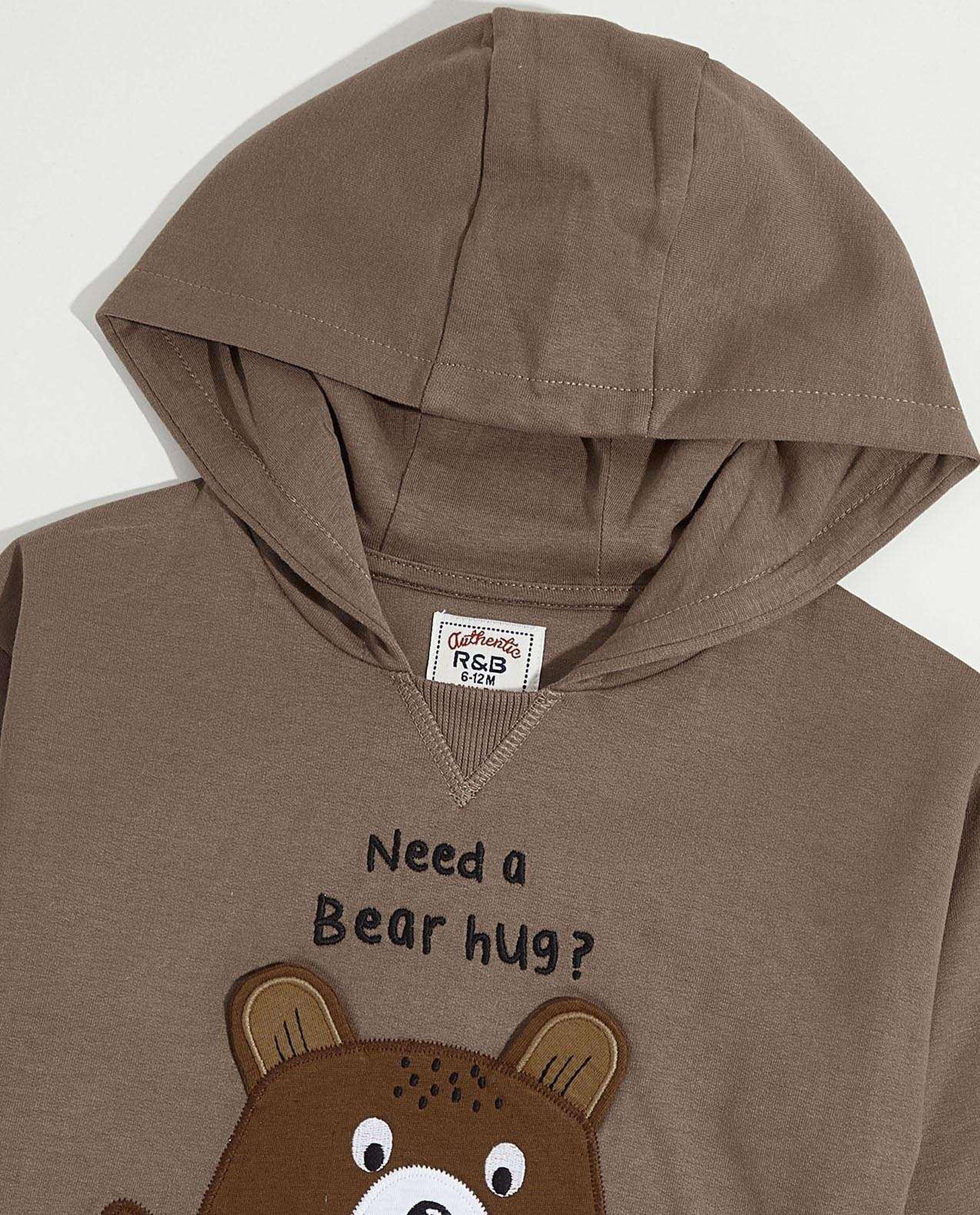 Appliqued Hoodie with Long Sleeves