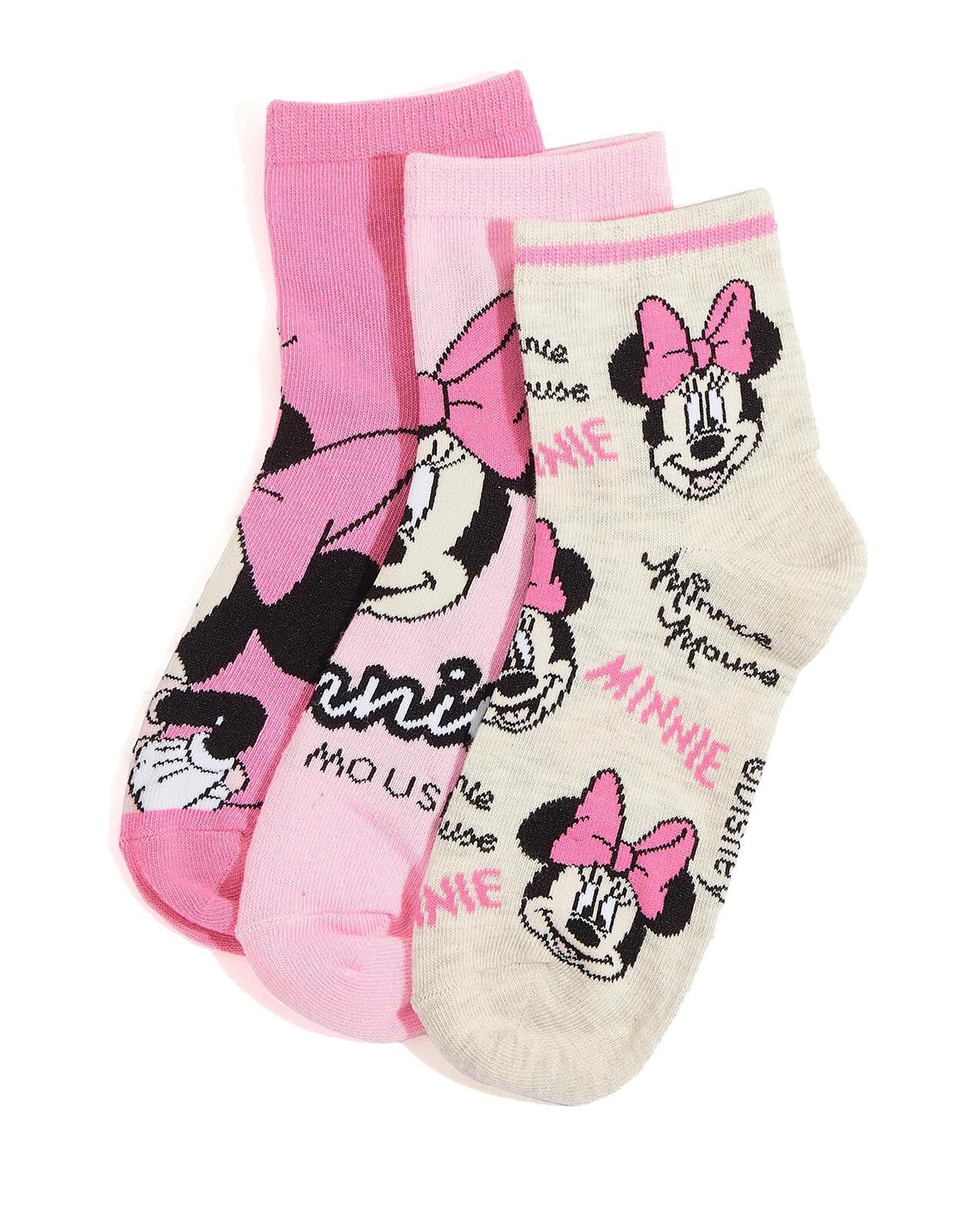 جوارب بطول الكاحل بطبعة - 3 أزواج