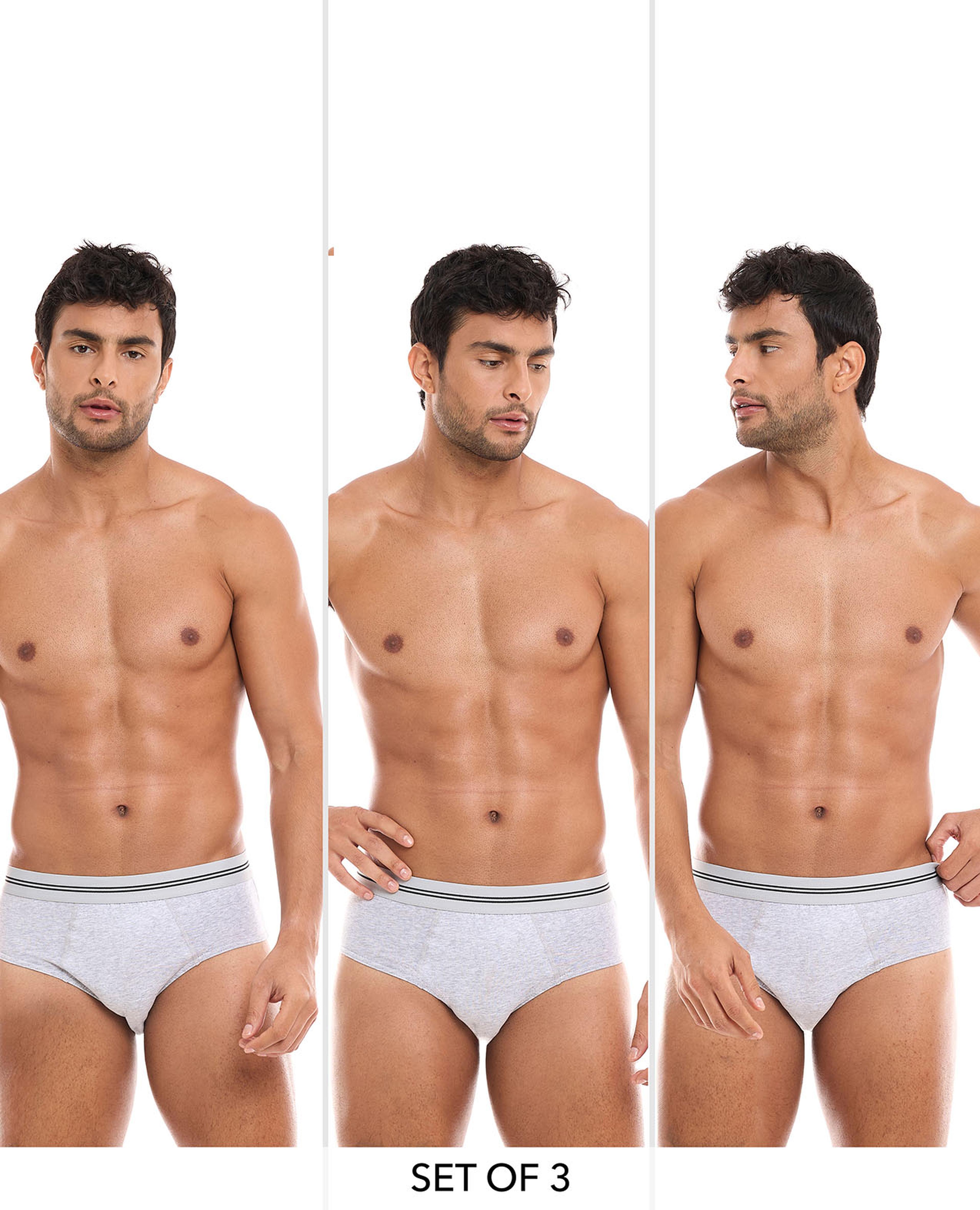 3 Pack Solid Briefs