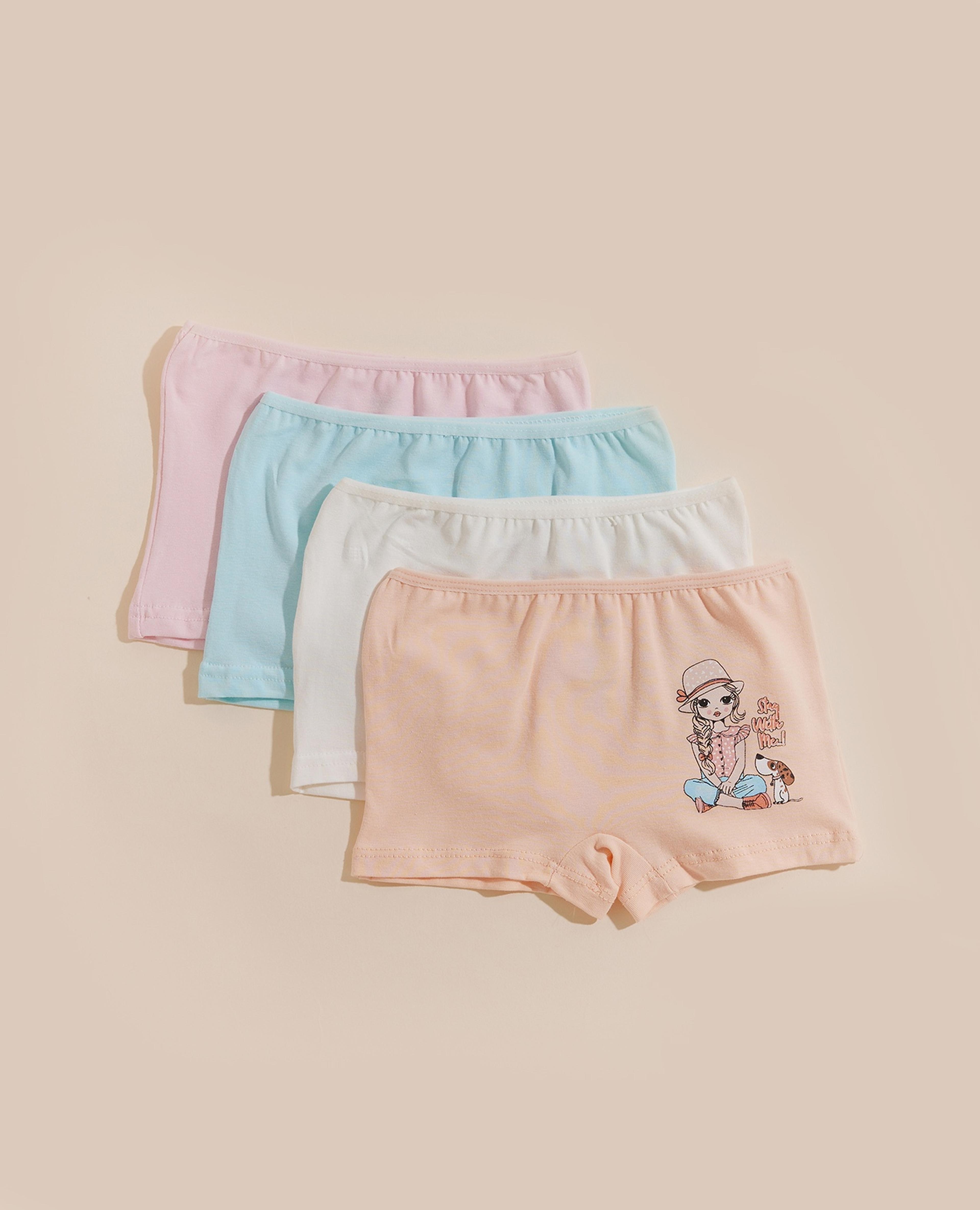 Pack of 4 Printed Boyleg Shorts