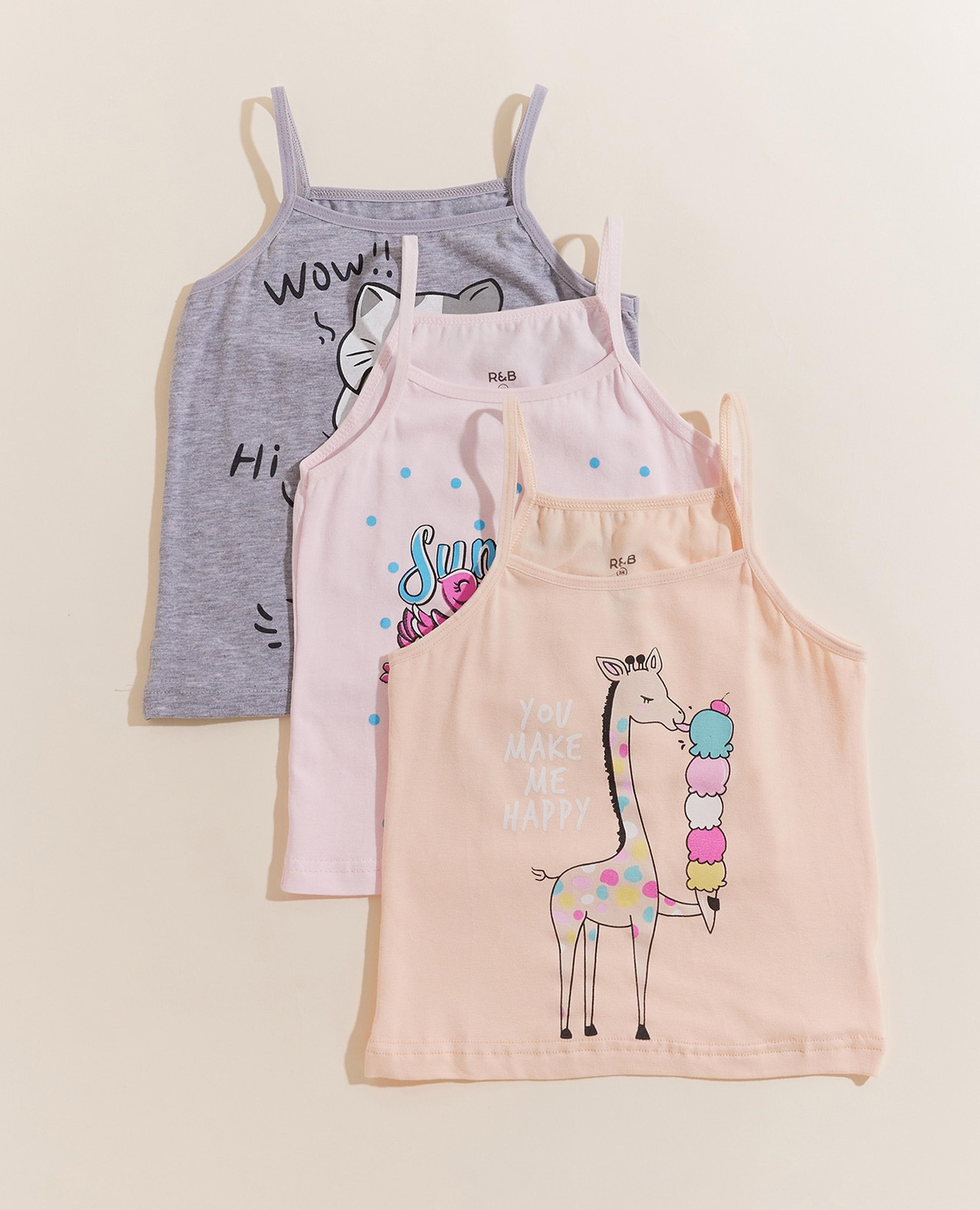 Pack of 3 Printed Camisoles