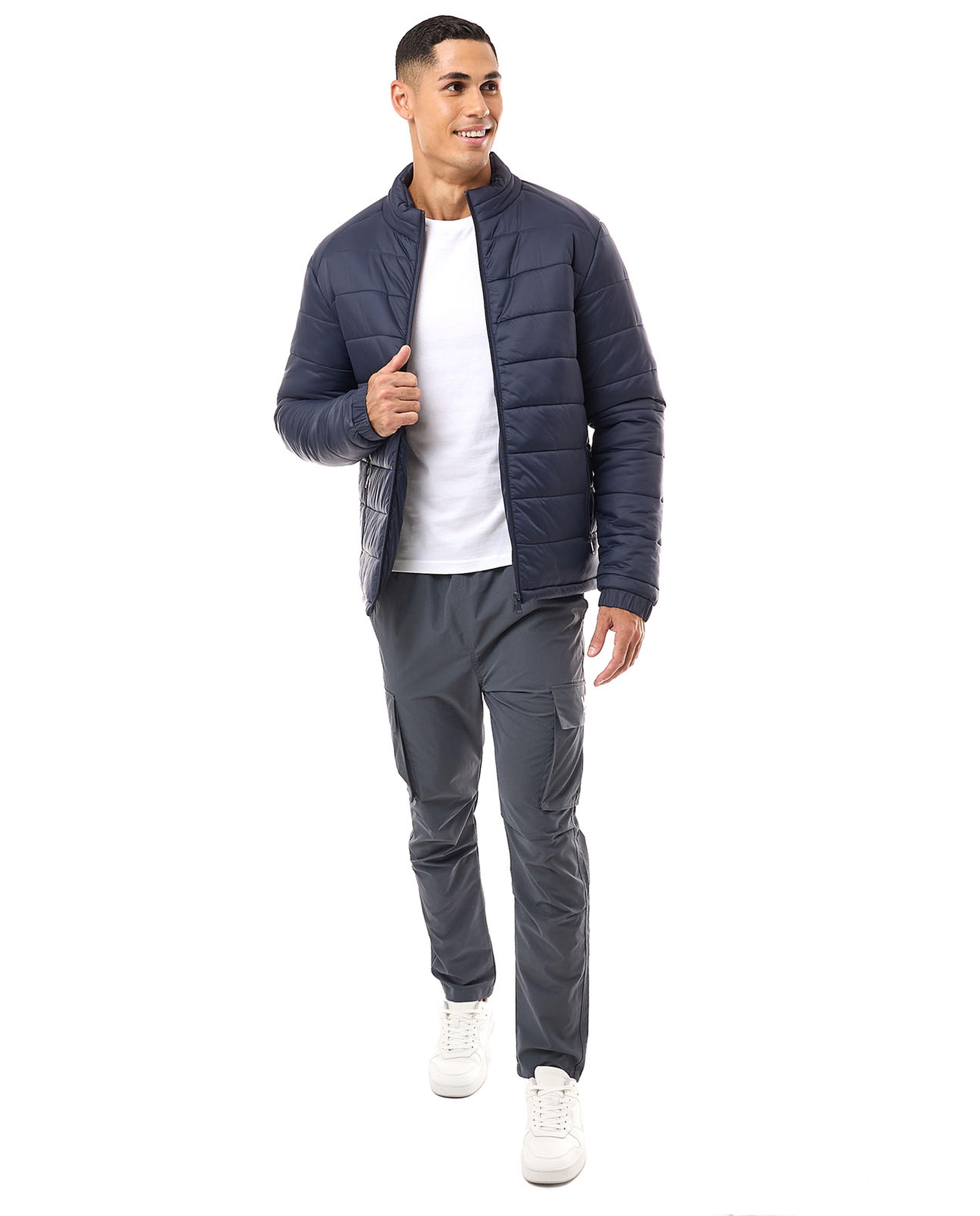 جاكيت نفخ مبطن مع سحاب